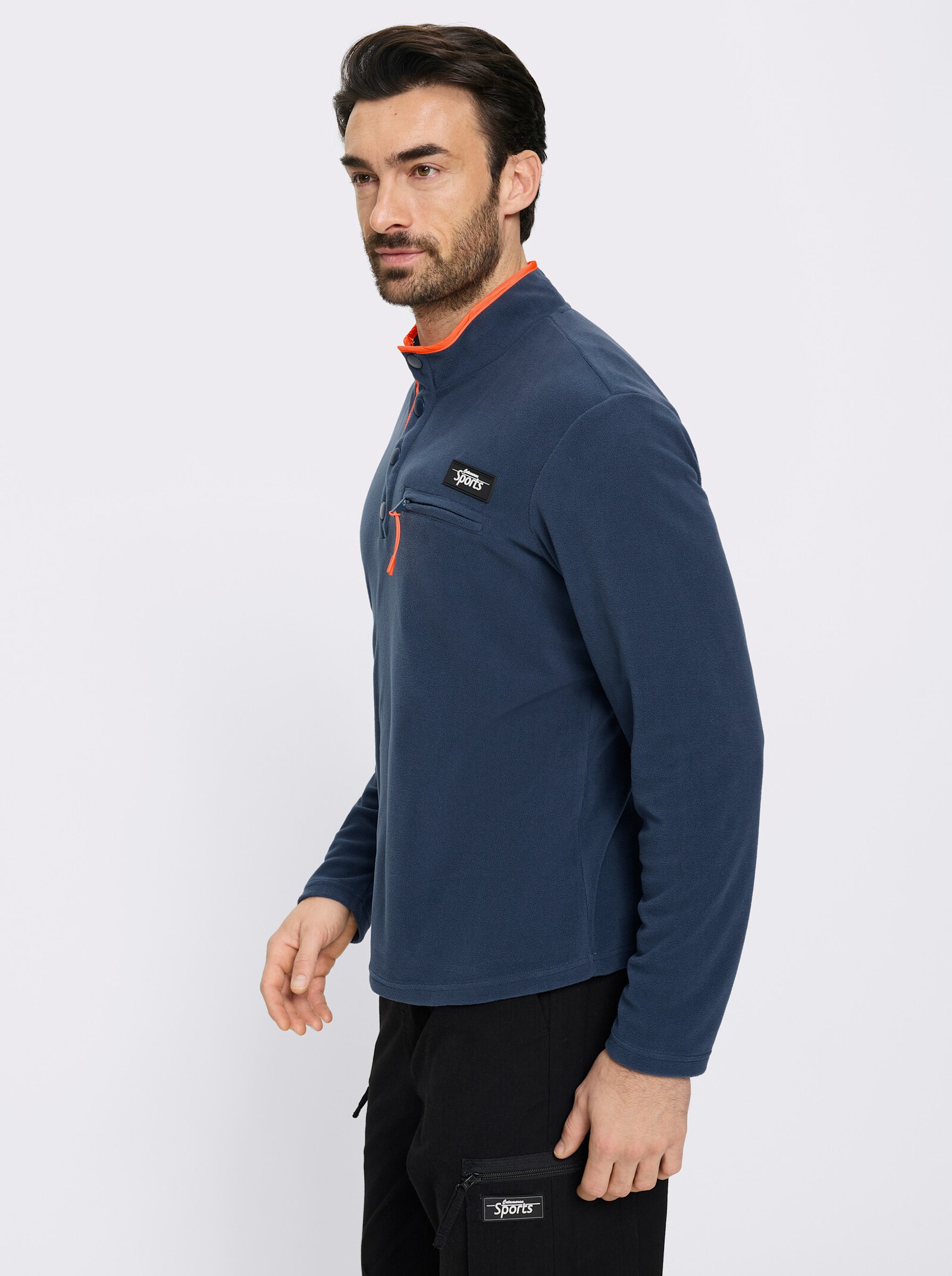 Catamaran Sports Fleeceshirt mit Reißverschluss-Brusttasche - dunkelblau
