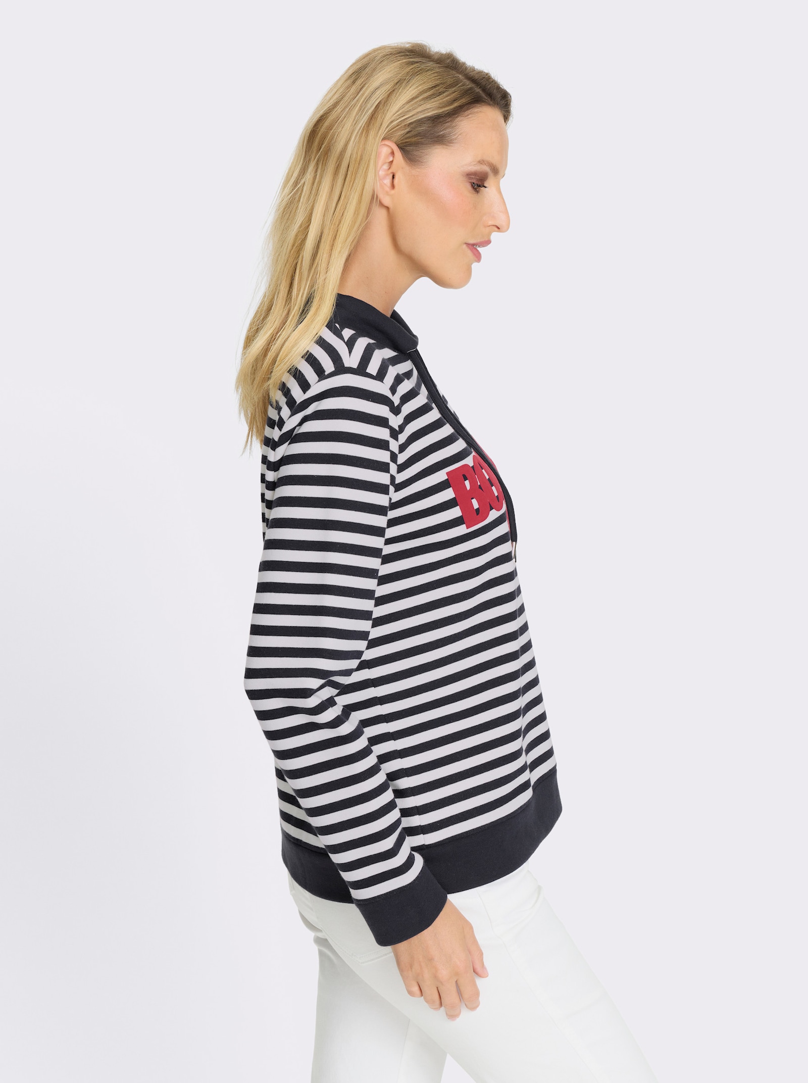 heine Sweatshirt rayé - écru-marine imprimé