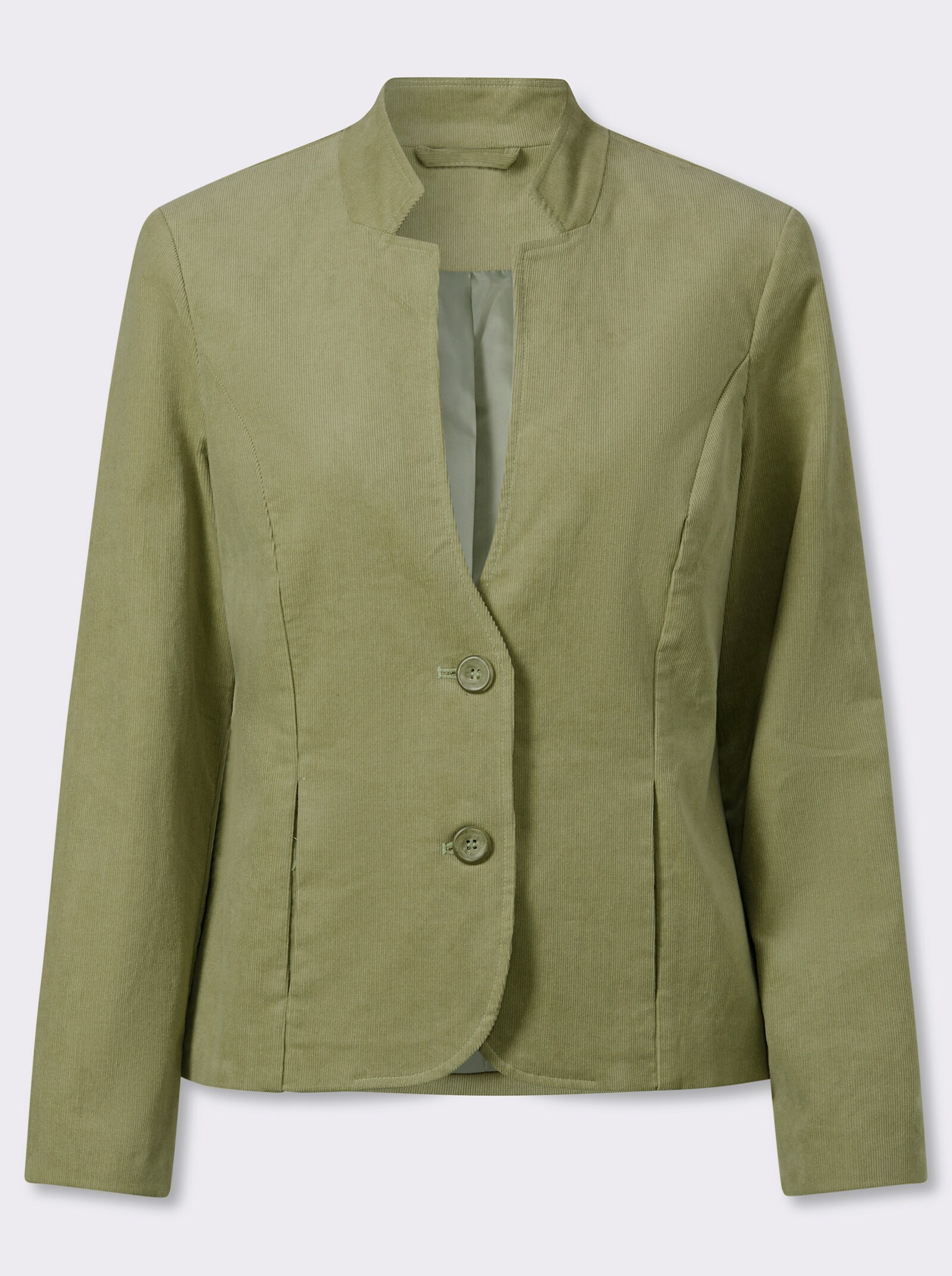 Cordblazer mit Stehkragen - schilf