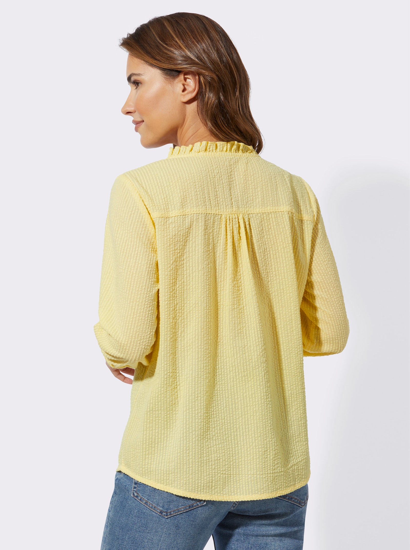 Navlékací halenka se strukturovaným vzorem - citronová