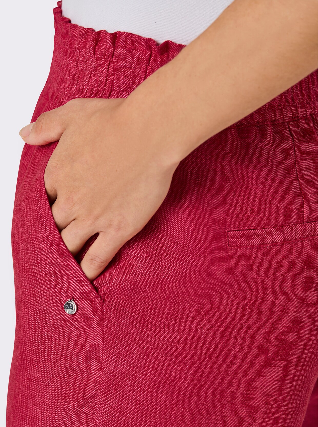 CREATION L PREMIUM Leinenhose - rot-meliert