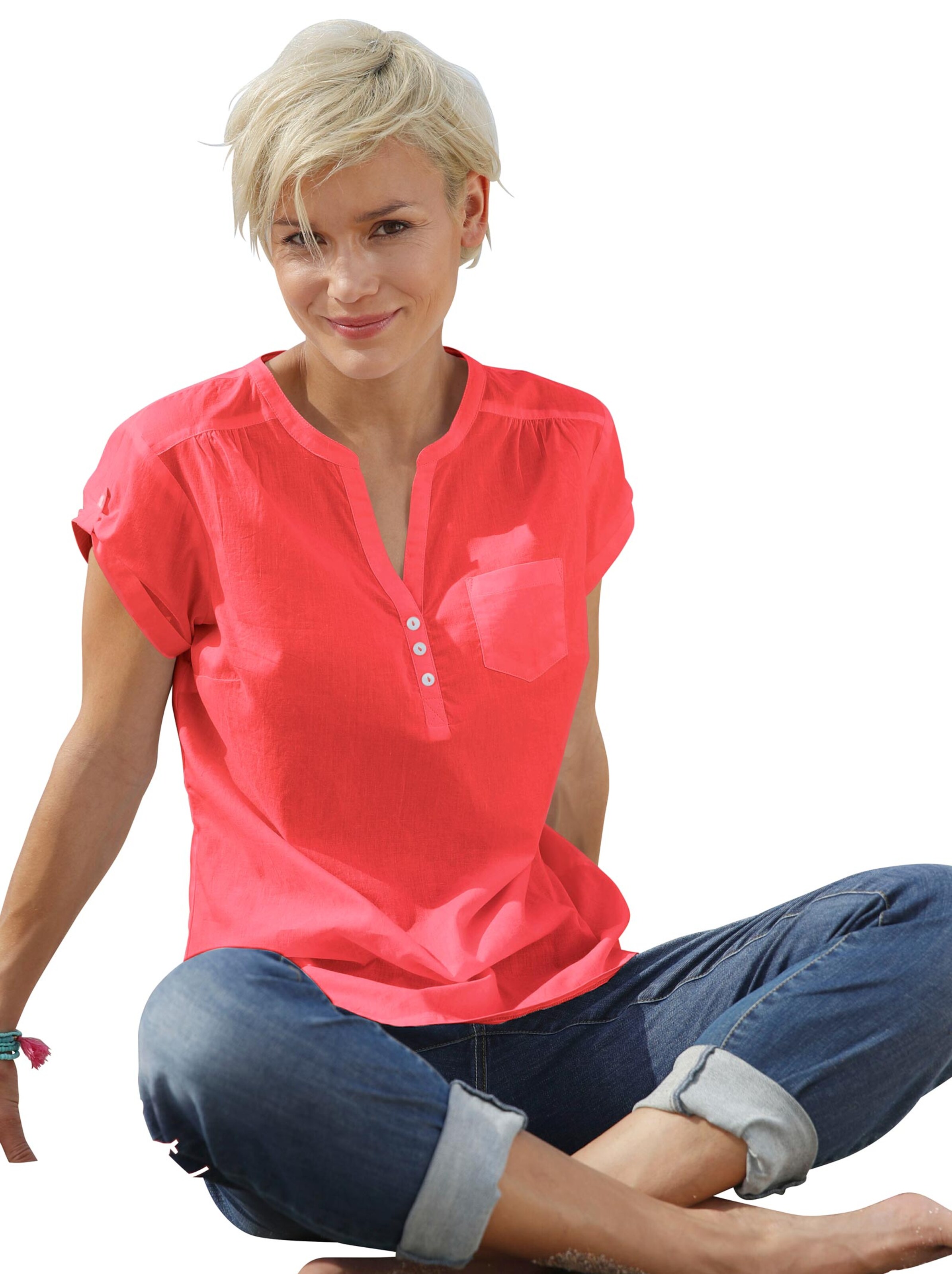 Bluse - korallenrot