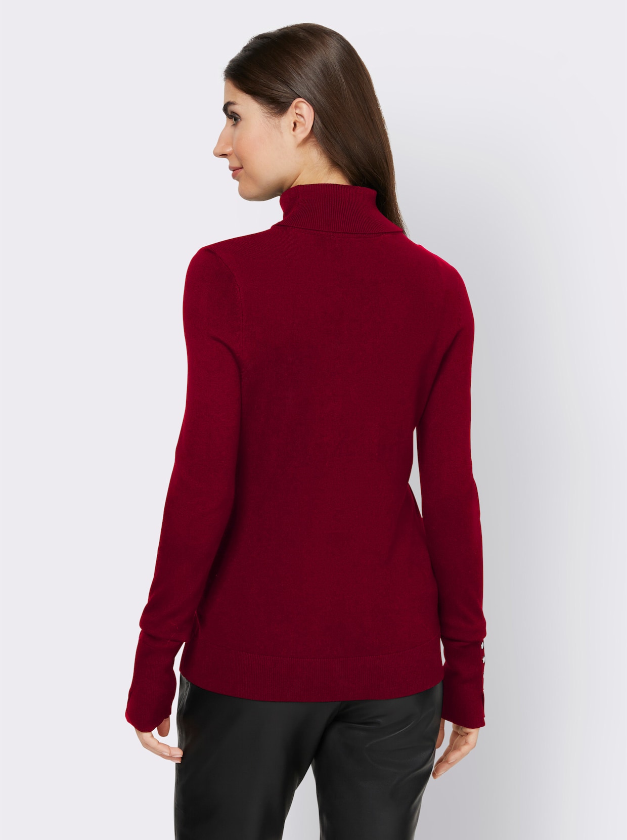 heine Pull col roulé - rouge foncé