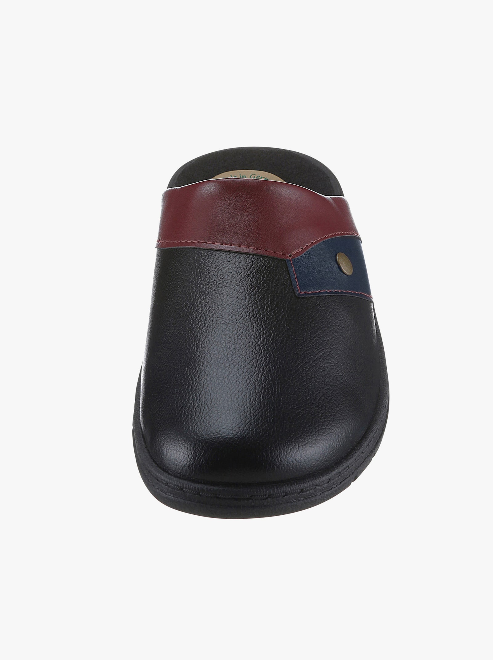 Pantoffel van leer - zwart