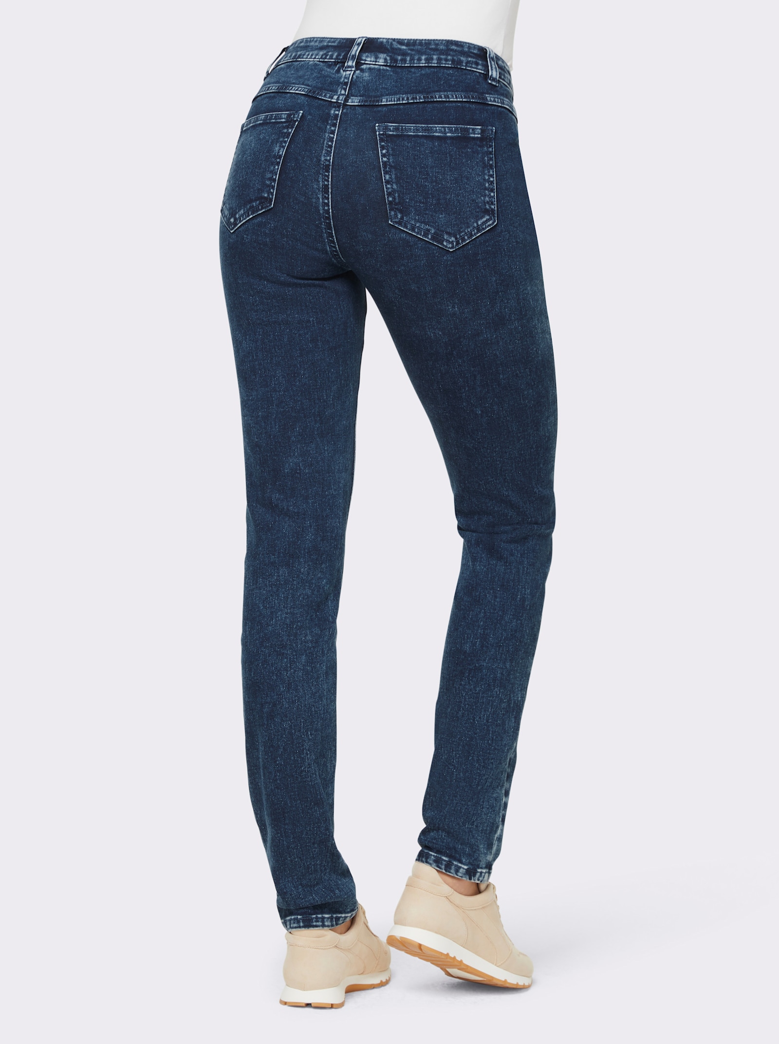 heine Röhrenjeans mit Zipperdetails - blue-stone-washed
