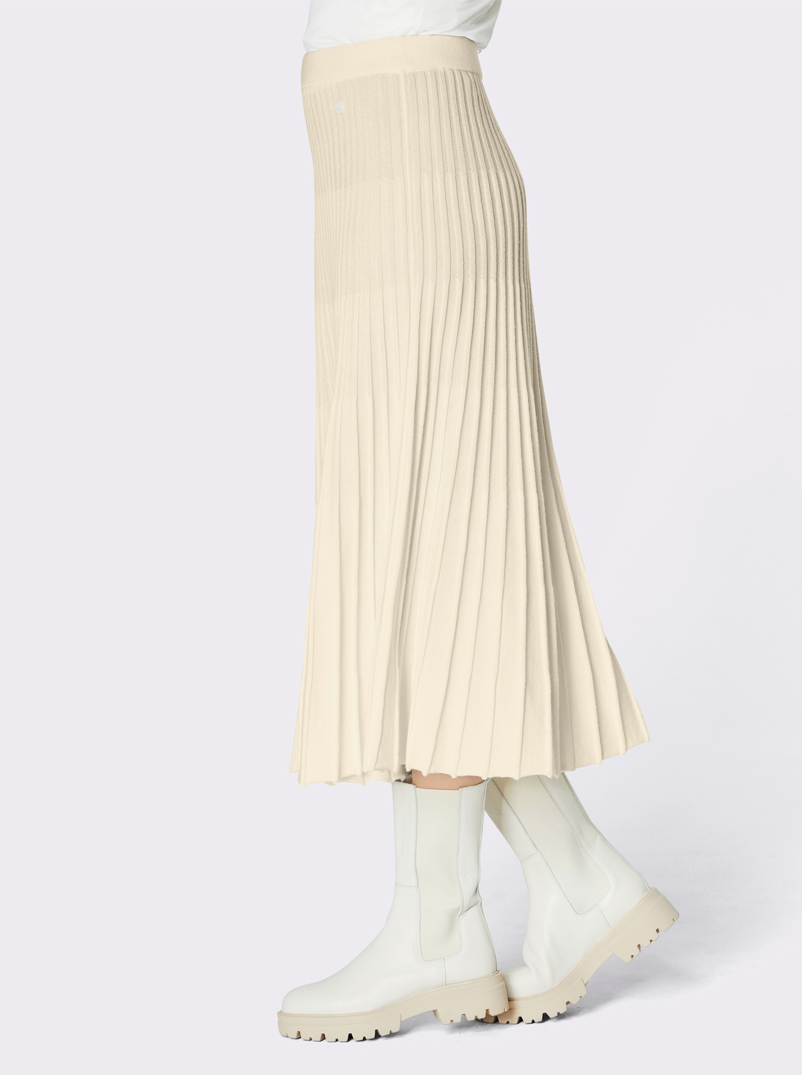 CREATION L PREMIUM Strickrock aus reiner Merino-Wolle - ecru