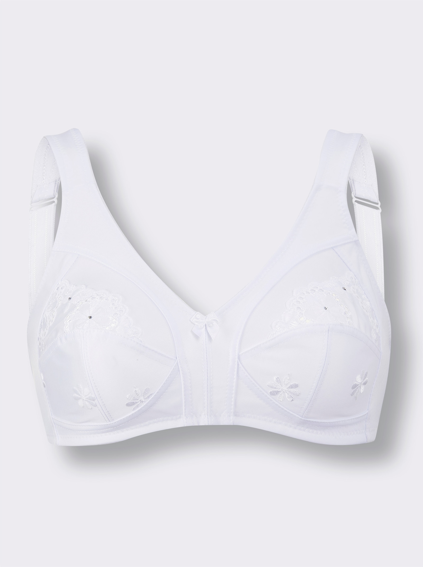 Sassa Soutien-gorge confort sans armatures avec broderie ajourée - blanc
