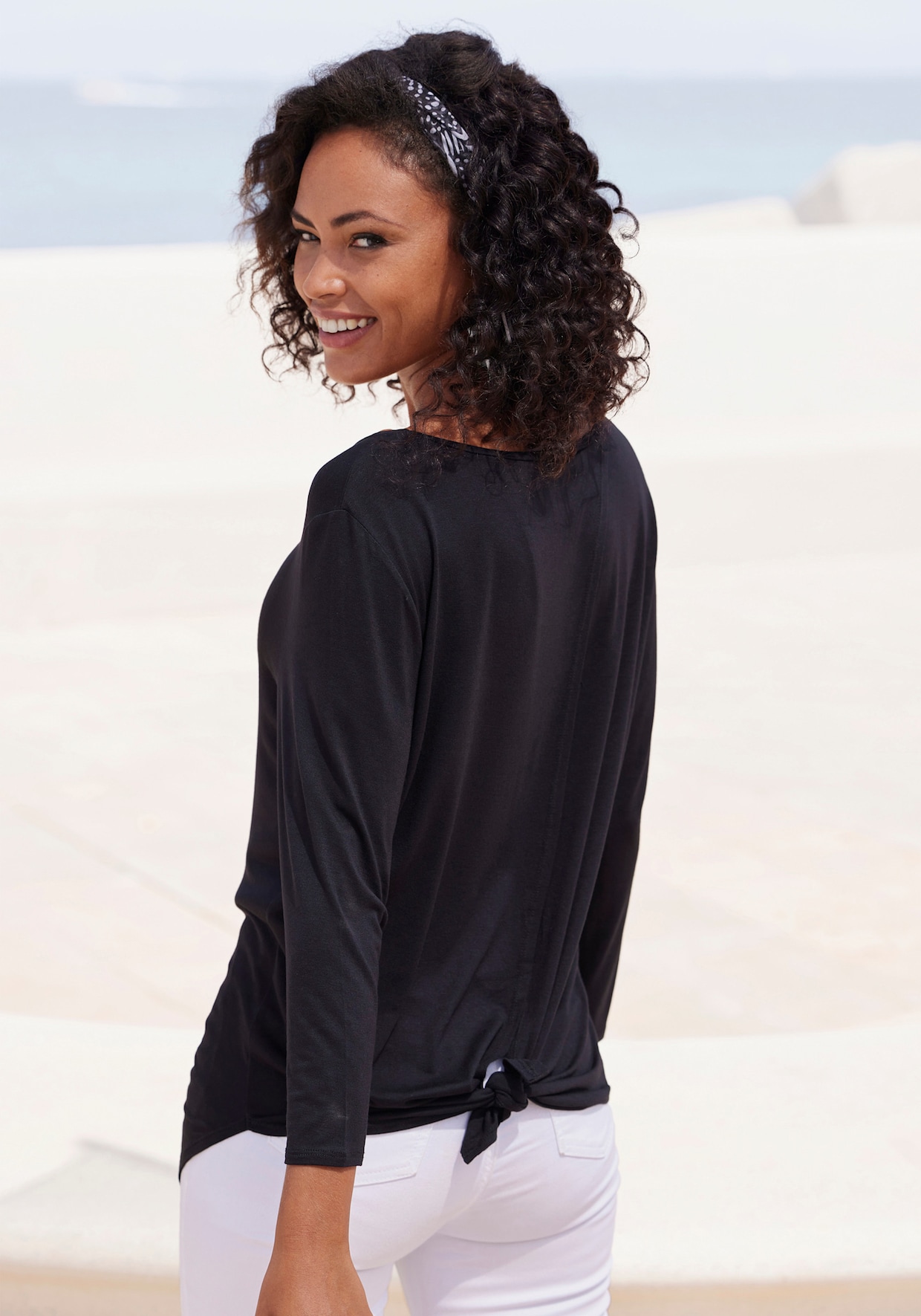 LASCANA 3/4-Arm-Shirt - schwarz