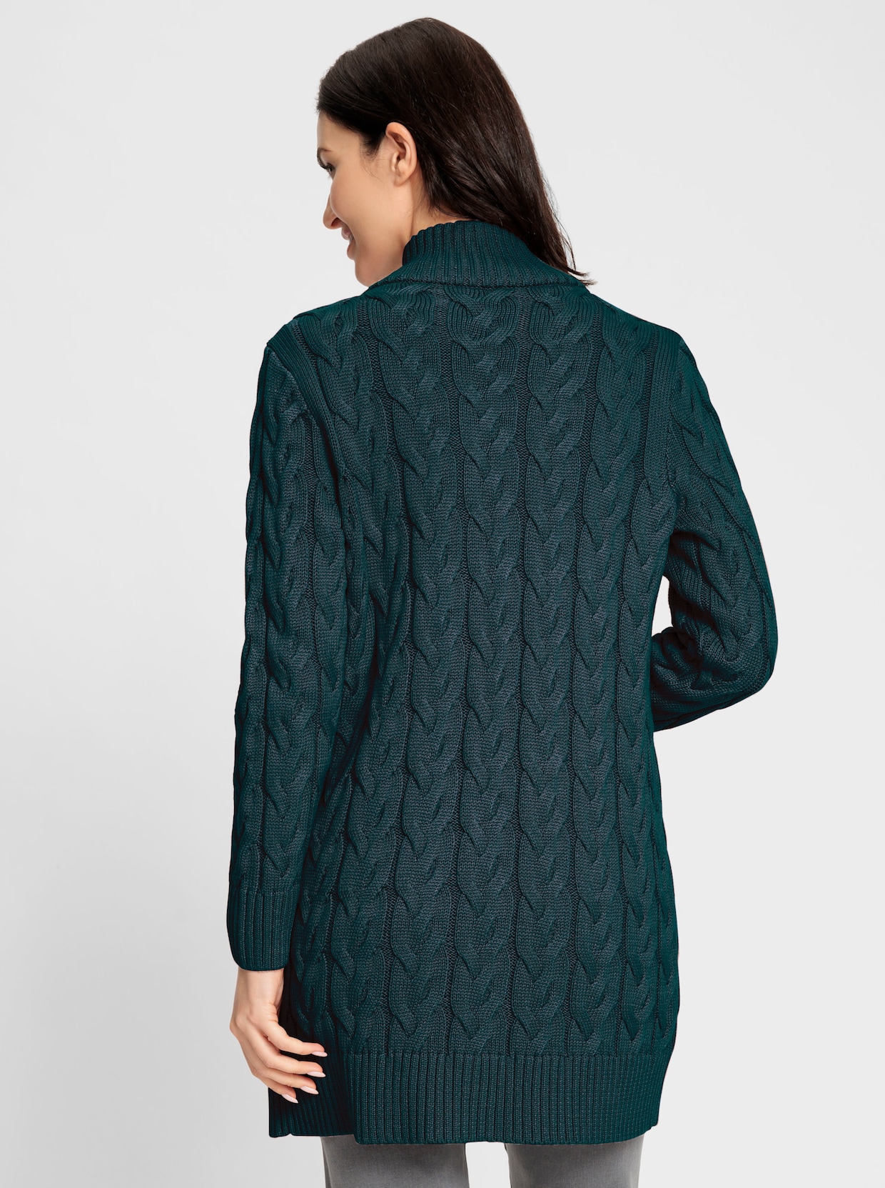 Longstrickjacke - petrol