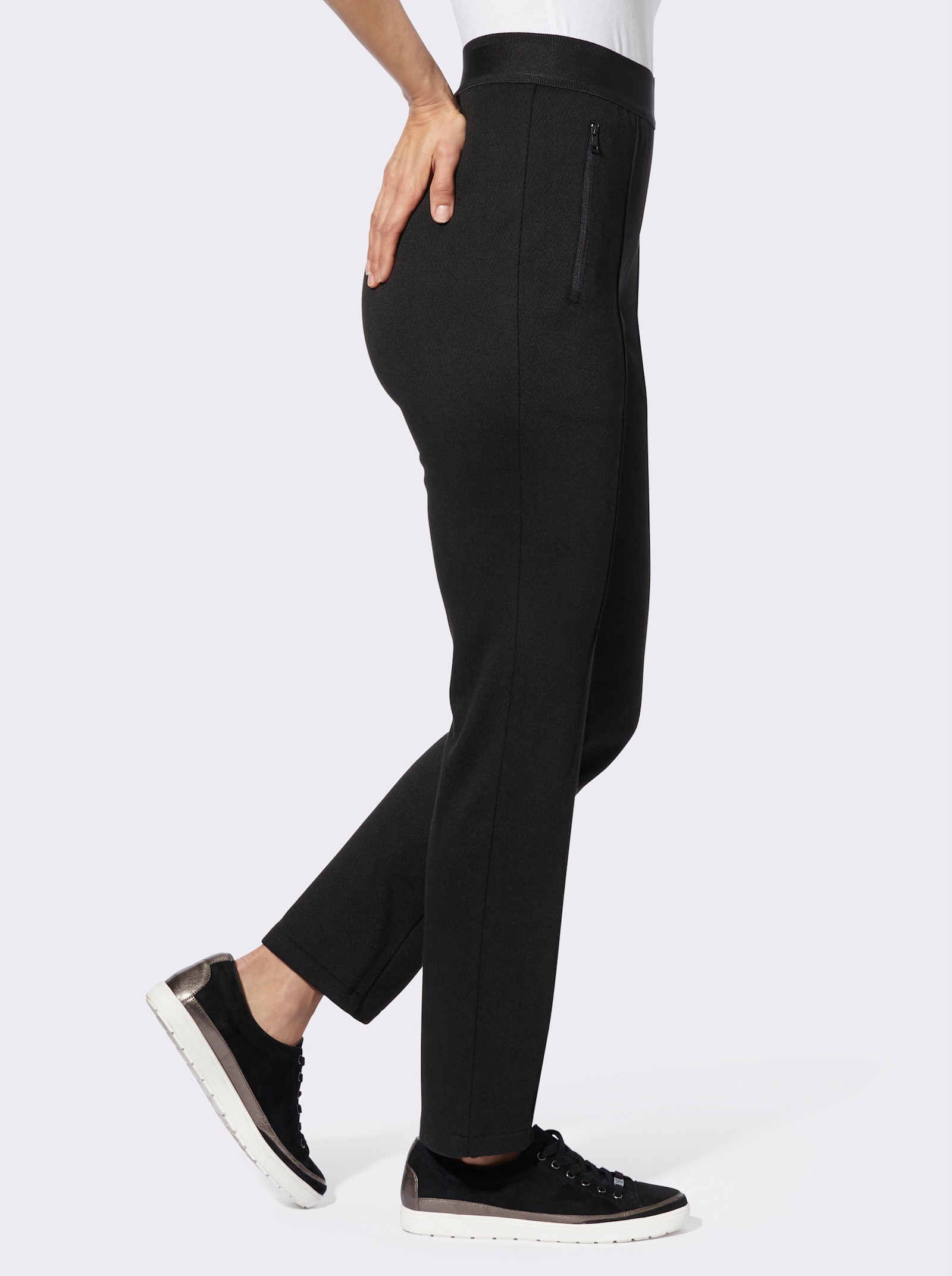 Schlupfhose in Jacquard-Qualität - schwarz