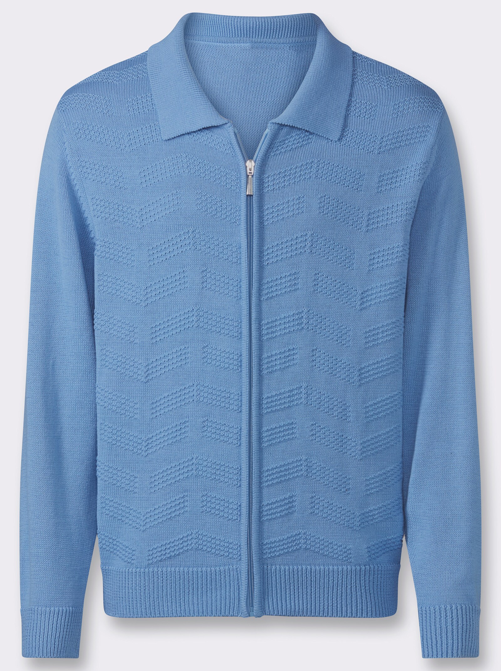Marco Donati Strickjacke mit Reißverschluss - himmelblau