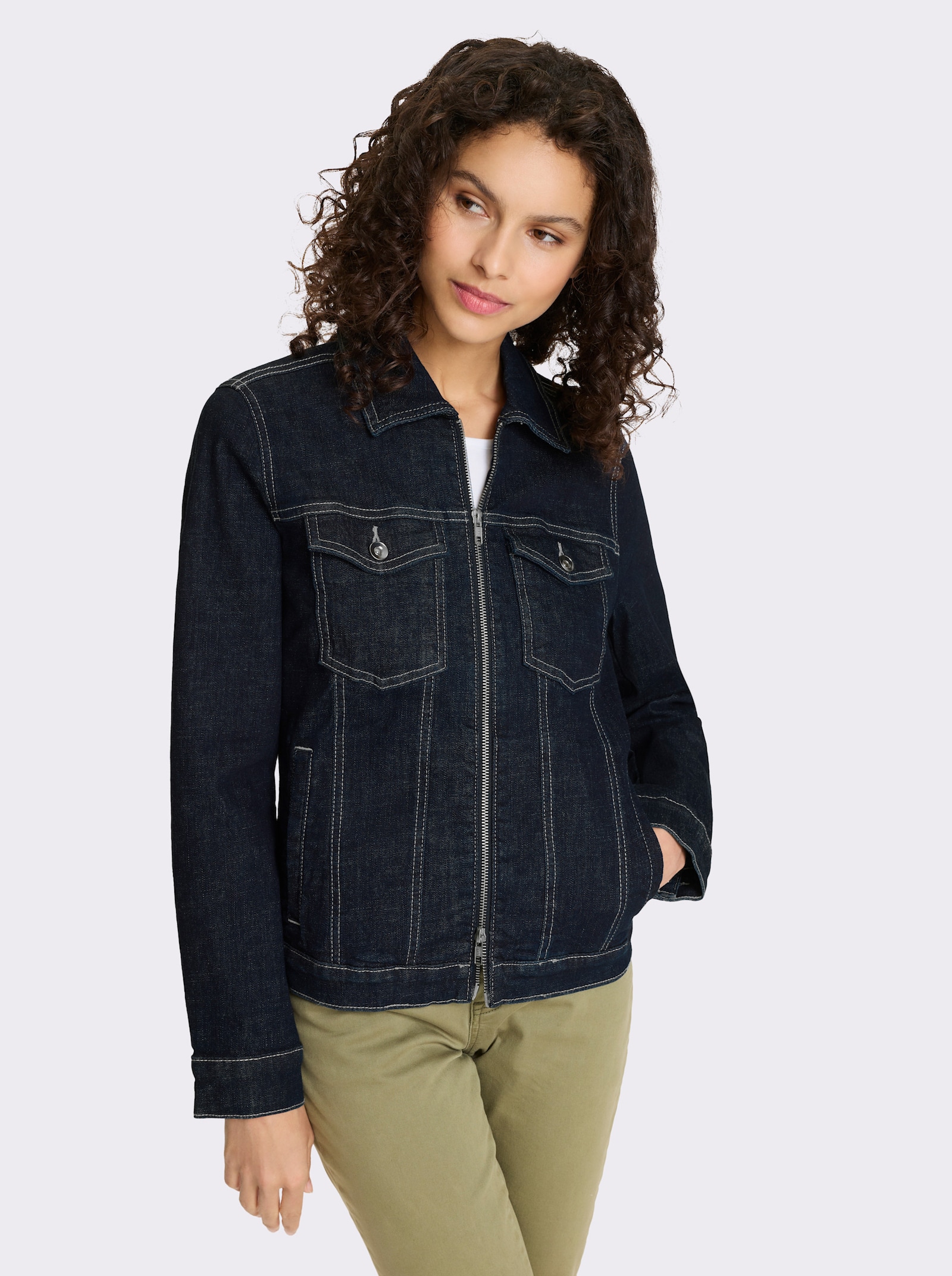 heine Jeansjacke mit 2-Wege-Zipper - dark blue