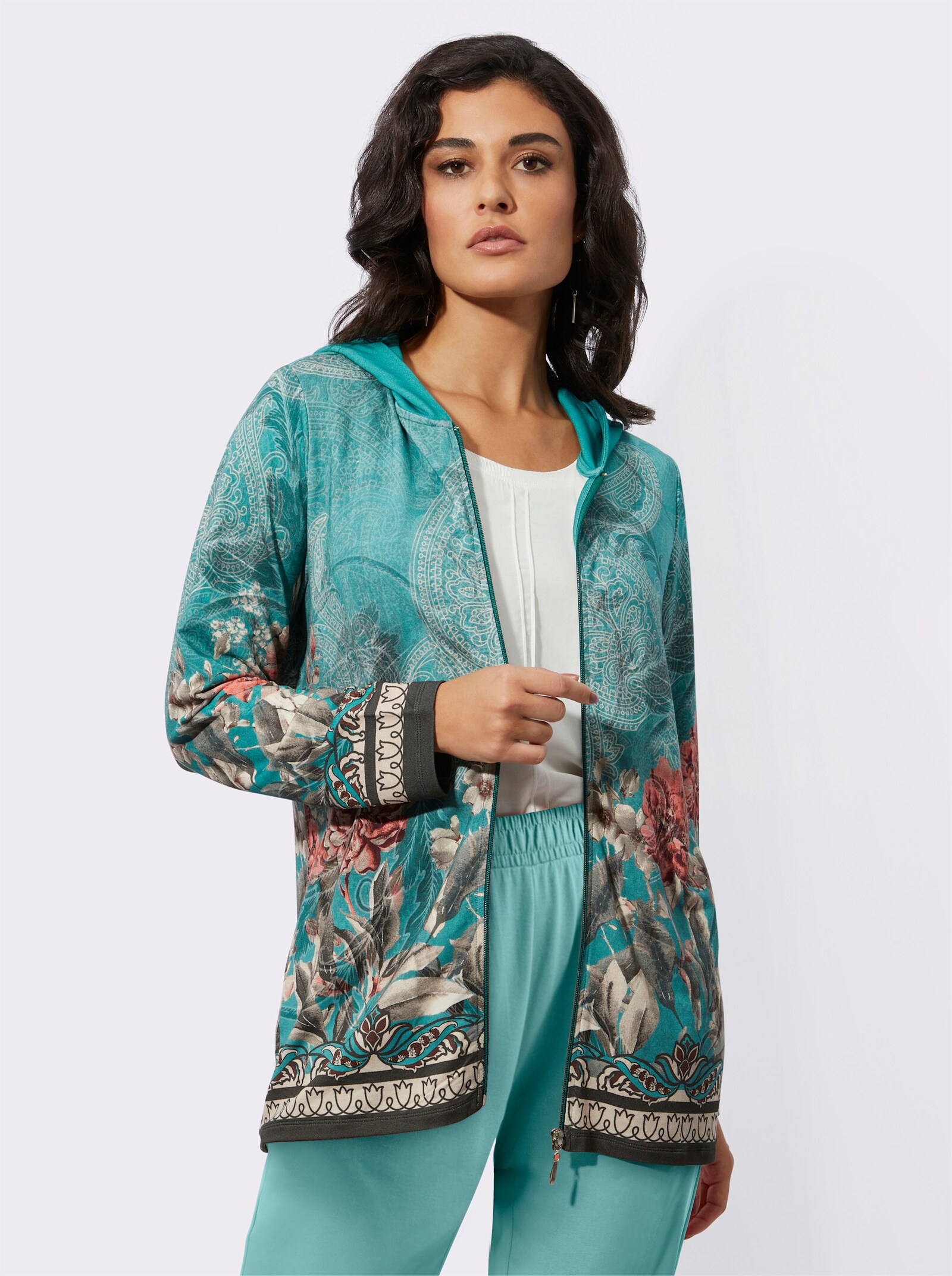 feel good Jacke - salbei-bedruckt