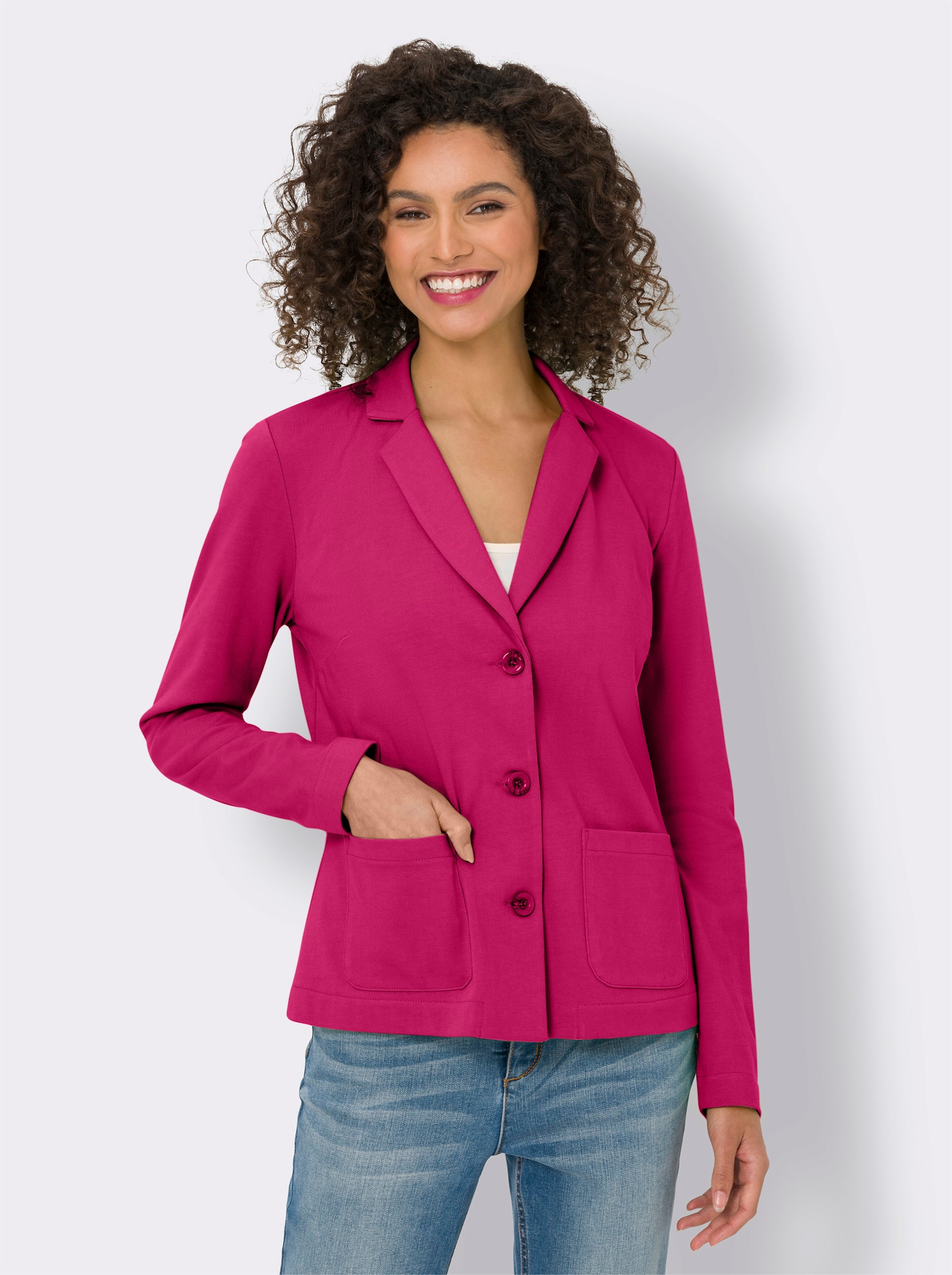 heine Jerseyblazer aus Baumwolle, ungefüttert - pink