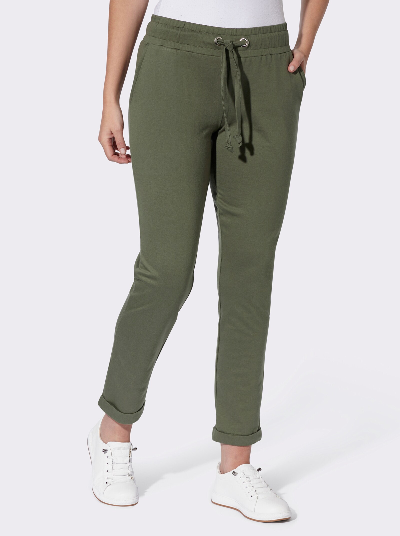 Sweathose mit Rundum-Dehnund - khaki