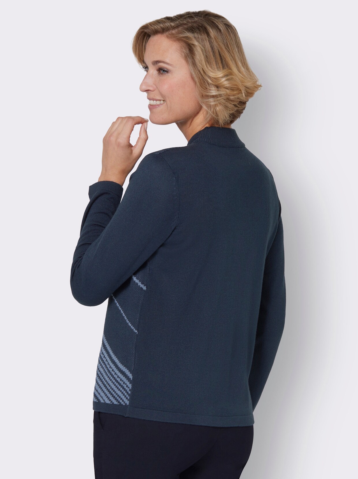 Jacquard-Pullover - dunkelblau-bleu-gemustert