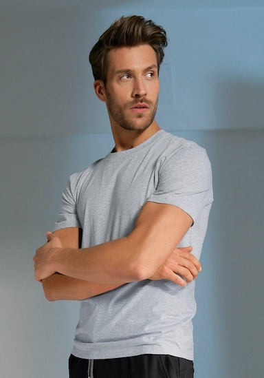 T-Shirt - grau-meliert, navy