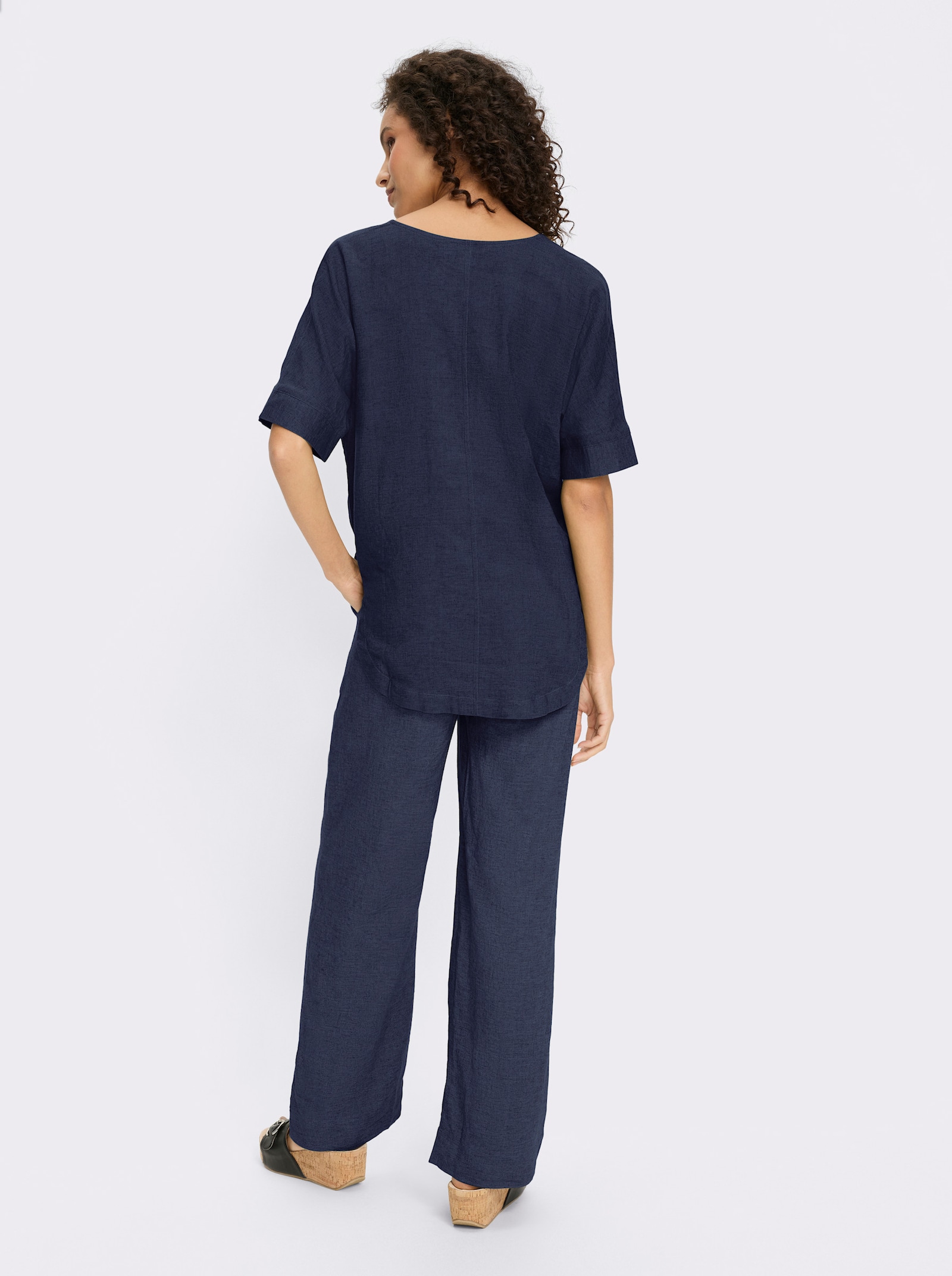 heine Hosenanzug mit Leinen - marine