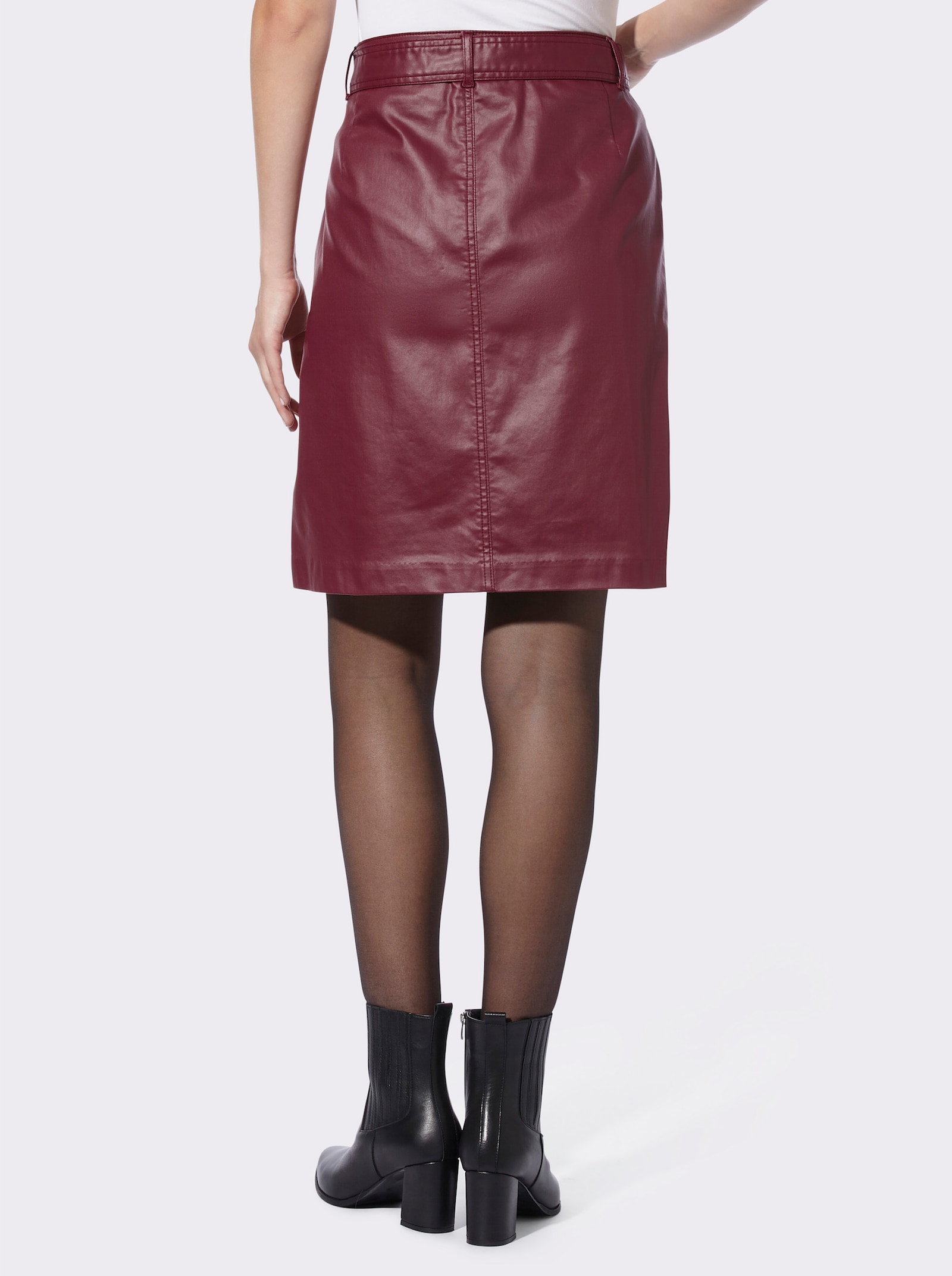 heine Jupe tissée, ceinture - rouge foncé