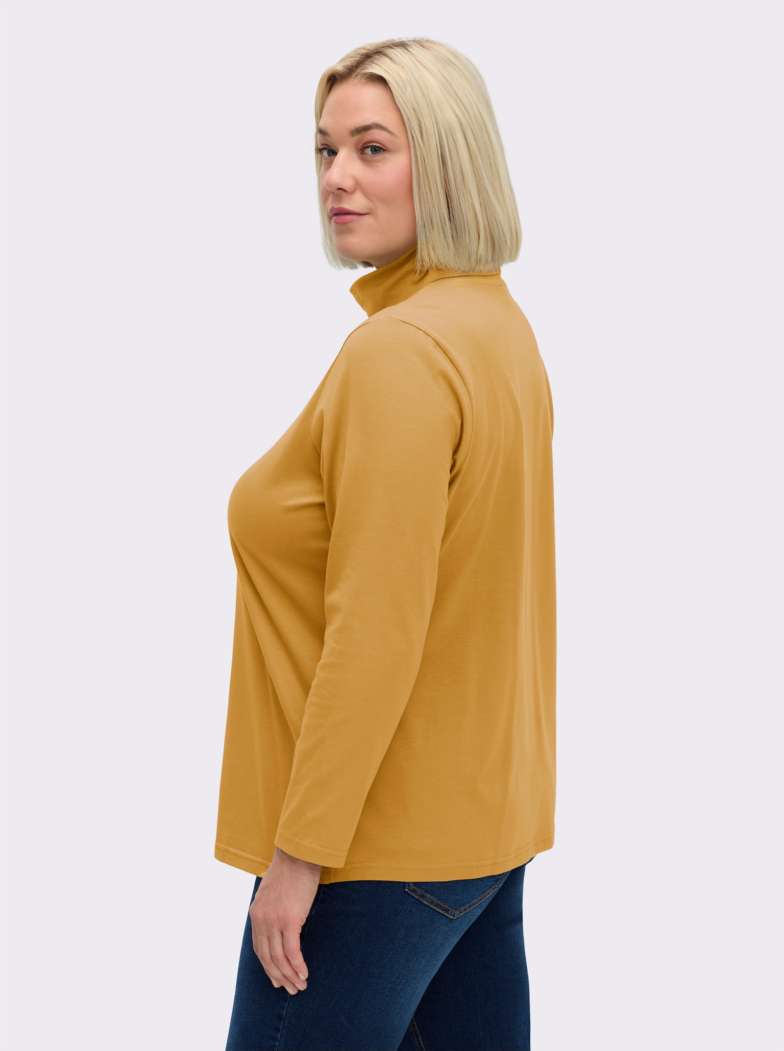 Rollkragenshirt mit langen Ärmeln - ocker