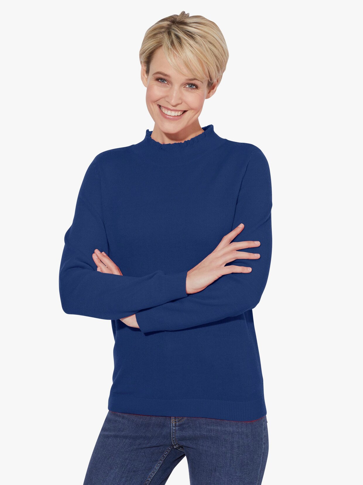 Stehkragenpullover - royalblau