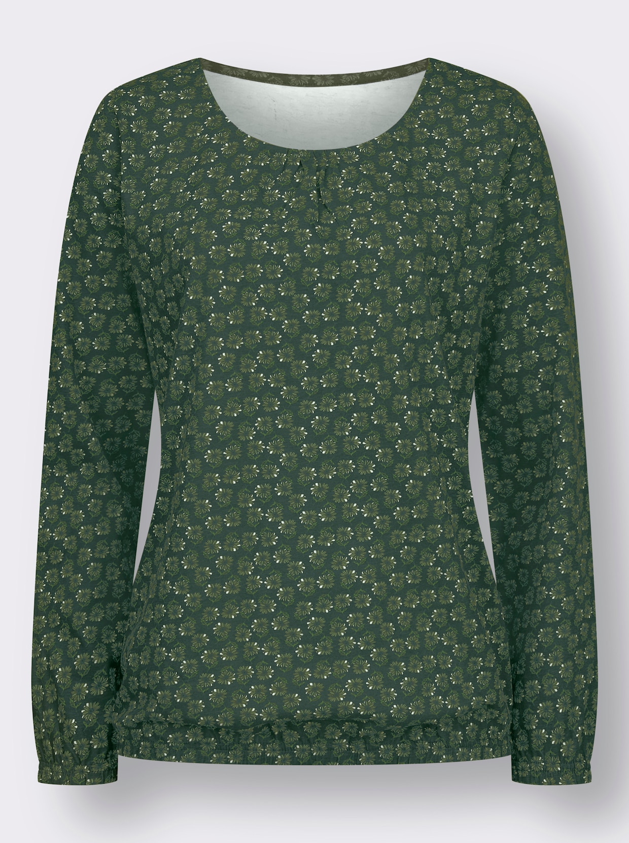 Rundhalsshirt - moos-eucalyptus-bedruckt