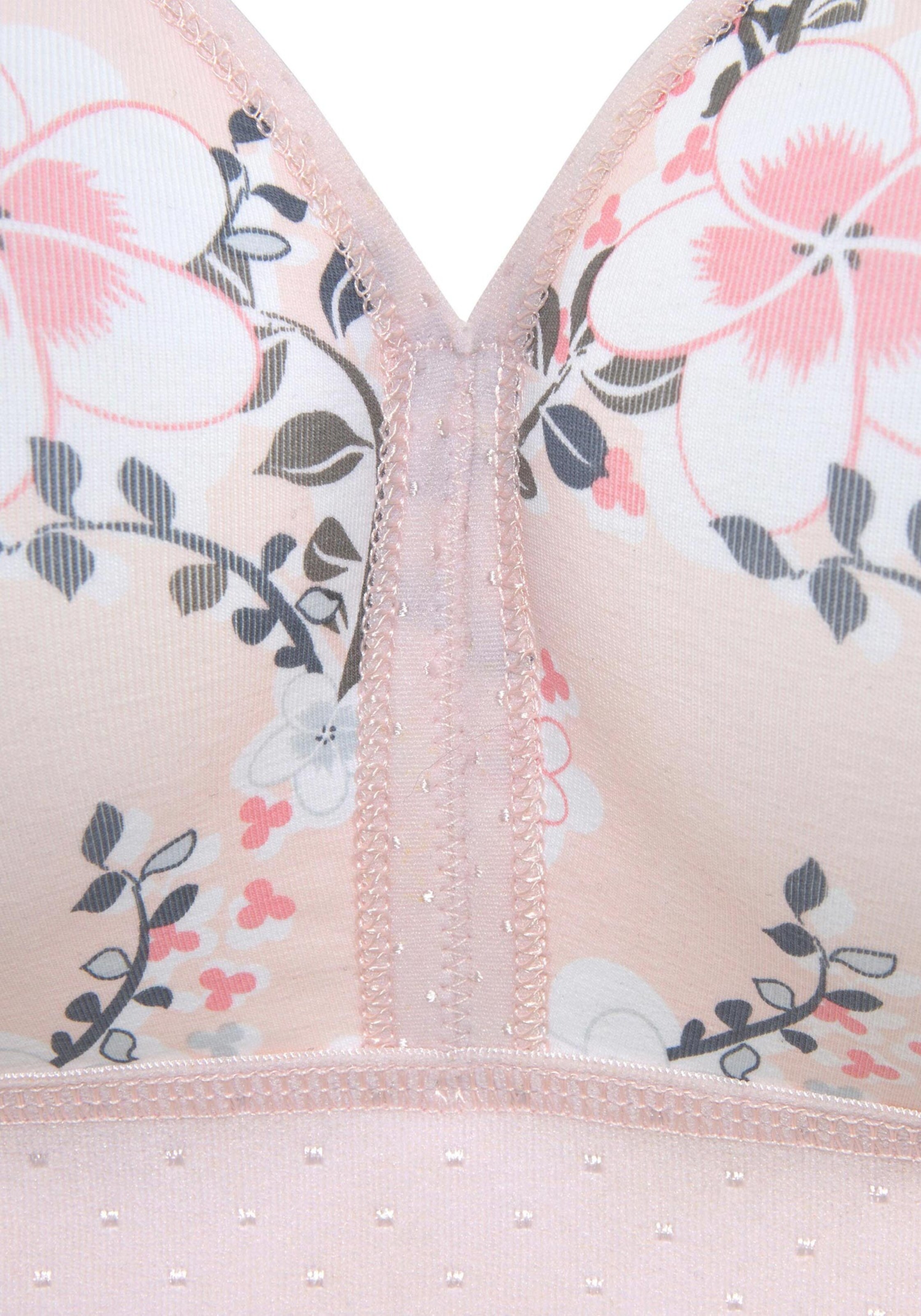 Wäsche Shirt- & Schalen-BHs petite fleur Bügelloser BH in 1x rosé-bedruckt + 1x weiß 