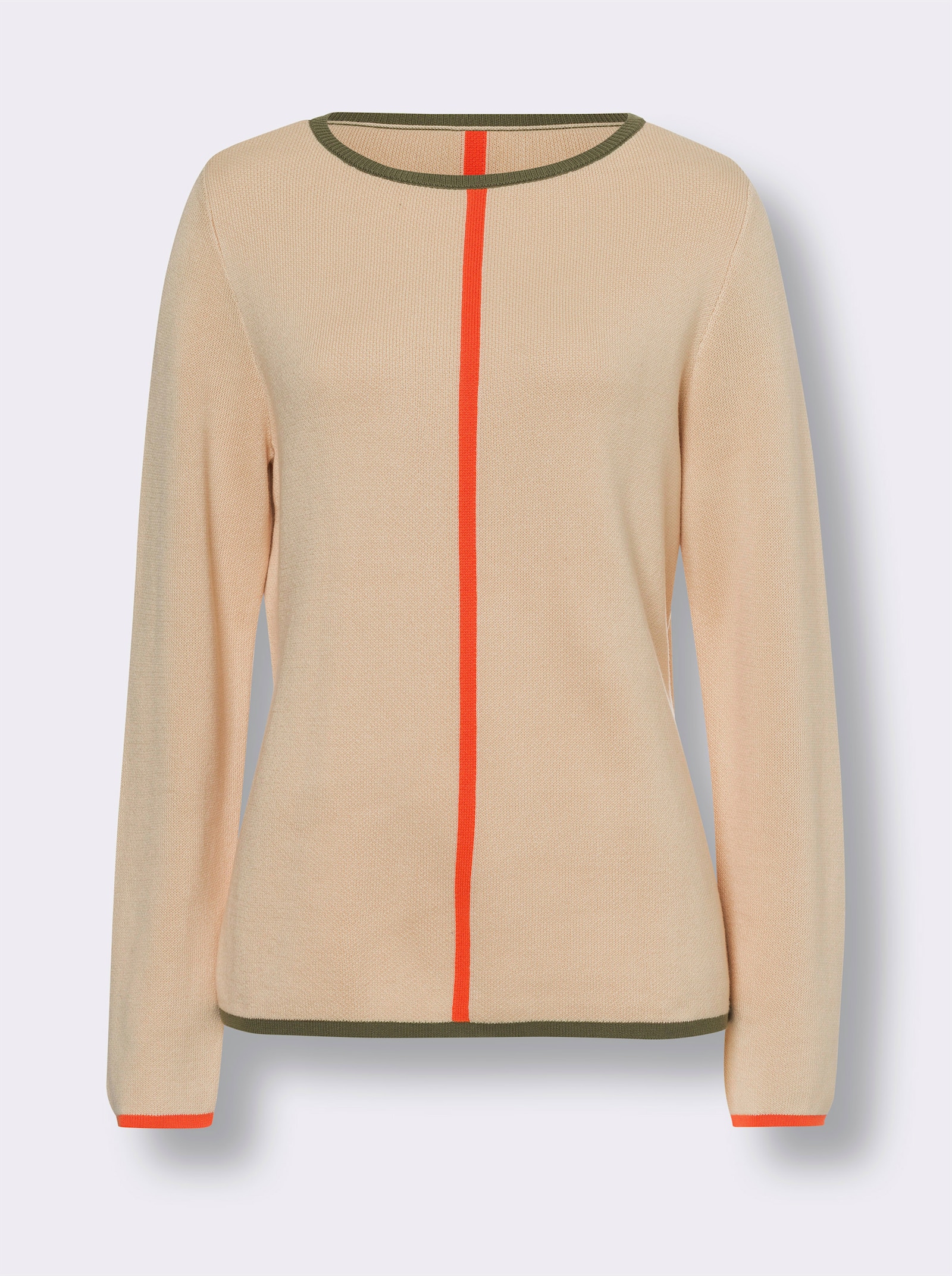 heine Pull jacquard avec rayures contrastées - café au lait