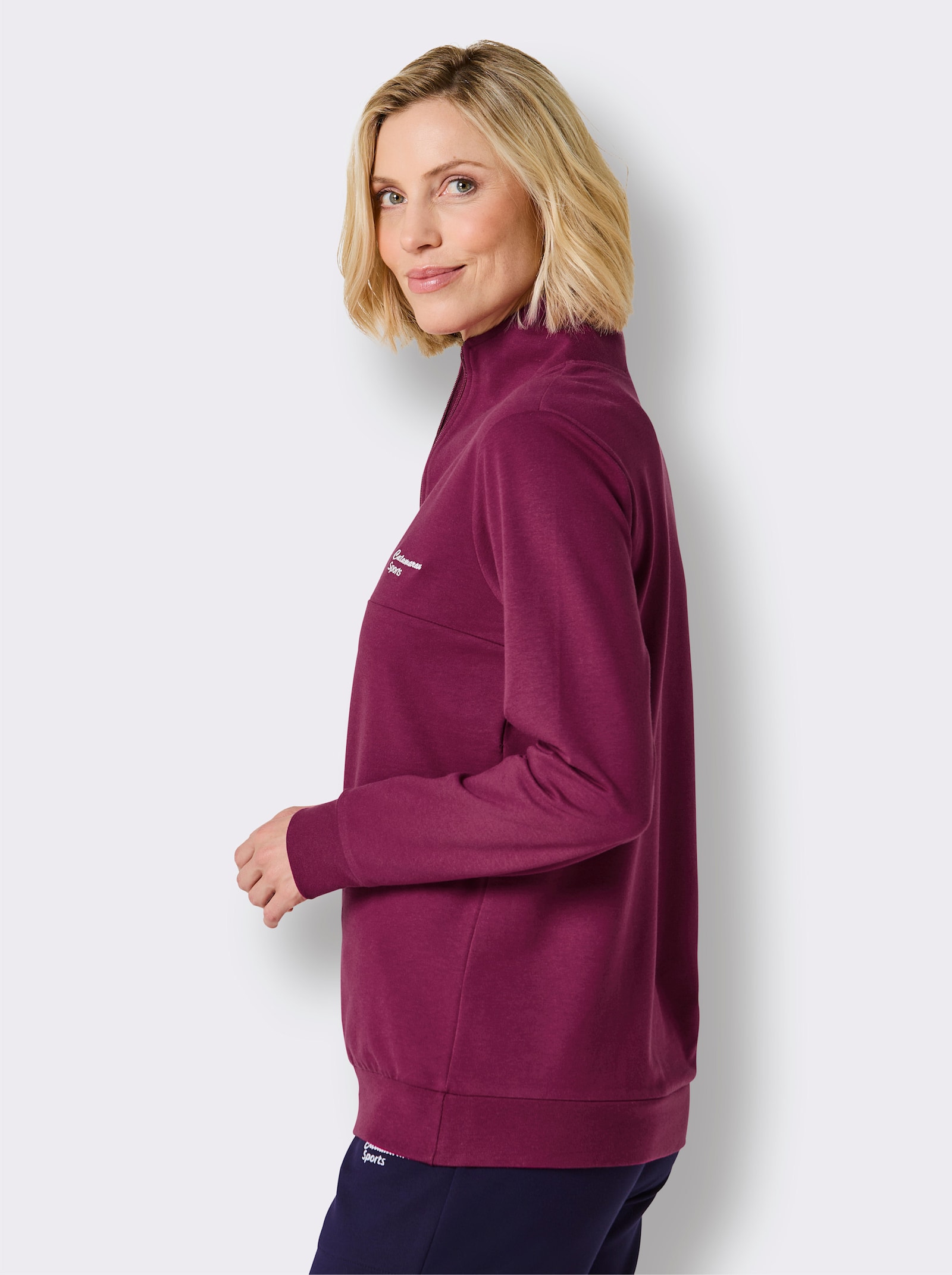 Catamaran Sports Sweatshirt mit Troyerkragen - malve