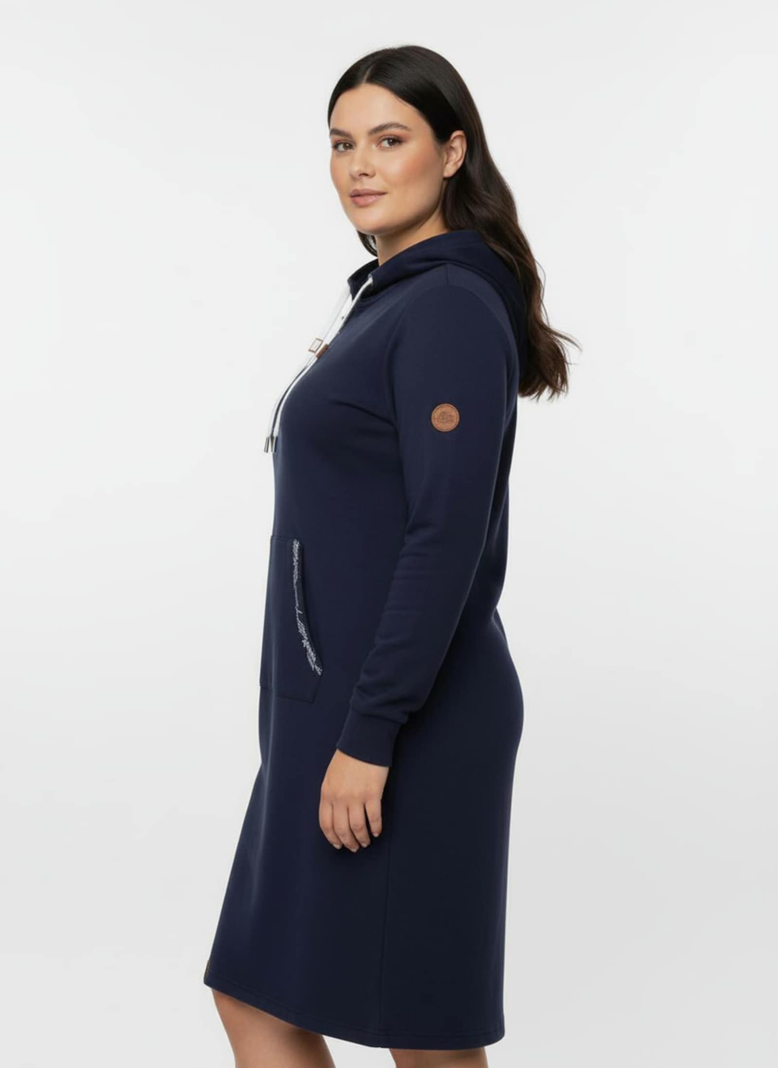 Jerseykleid mit Känguru-Tasche - marine