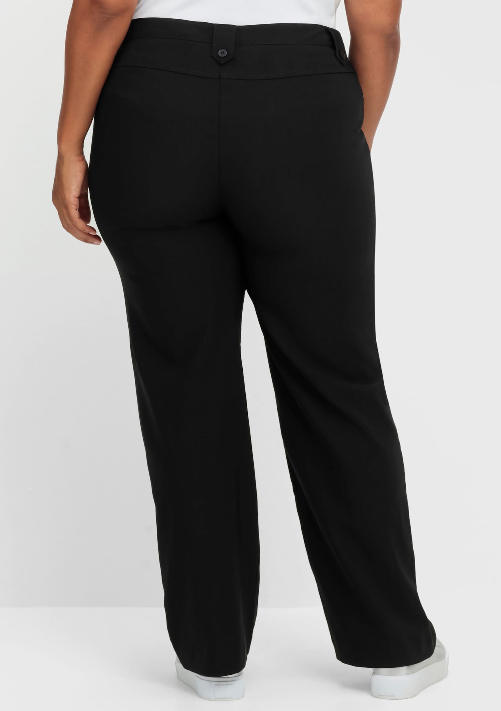 Hose in weiter Form, bügelfreie Koffer-Qualität - schwarz