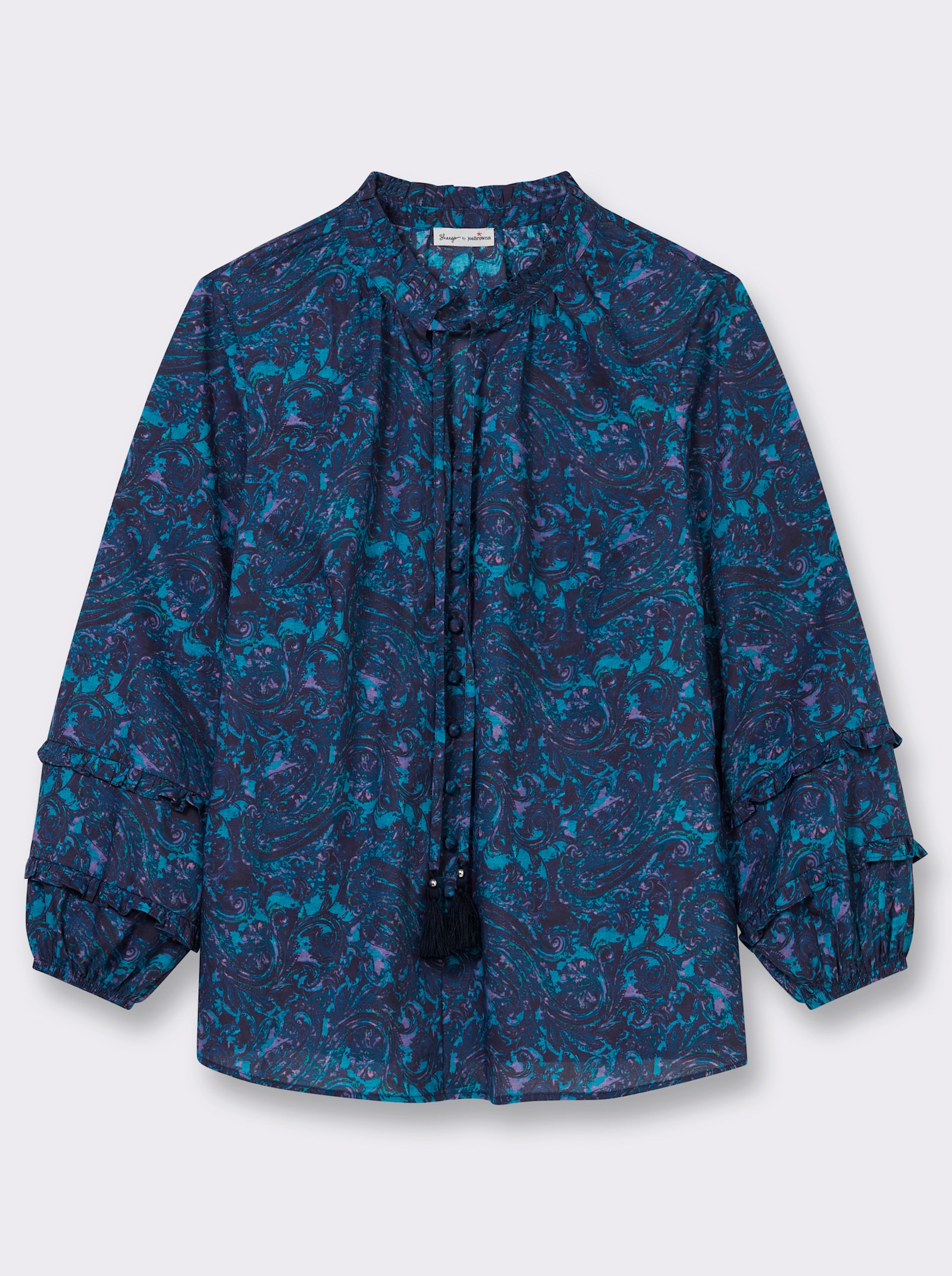 sheego by Joe Browns Langarmbluse mit Paisleymuster - aubergine-lavendel-gemustert