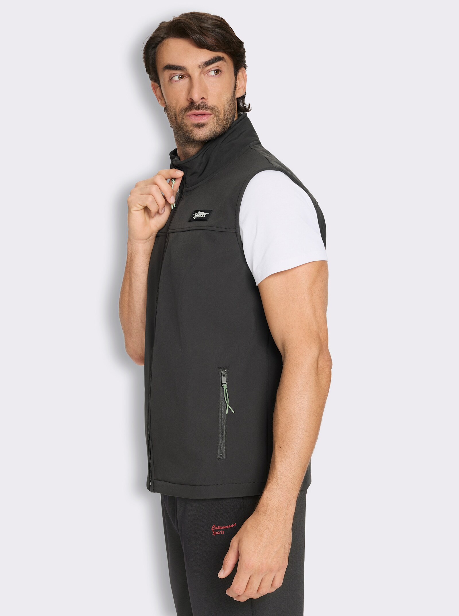 Catamaran Sports Softshellweste mit Reißverschluss-Taschen - graphit
