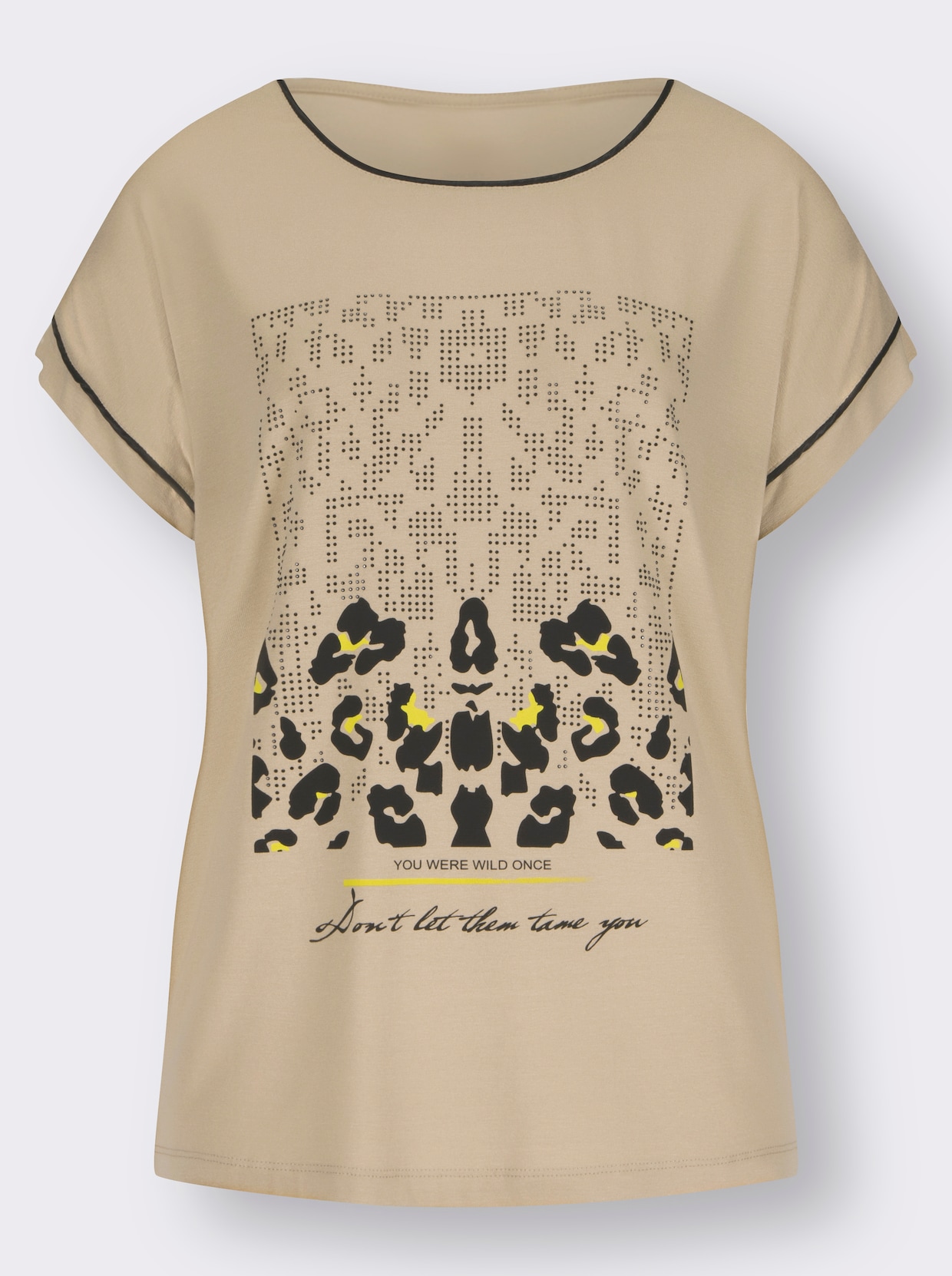 Shirt met korte mouwen - zand geprint