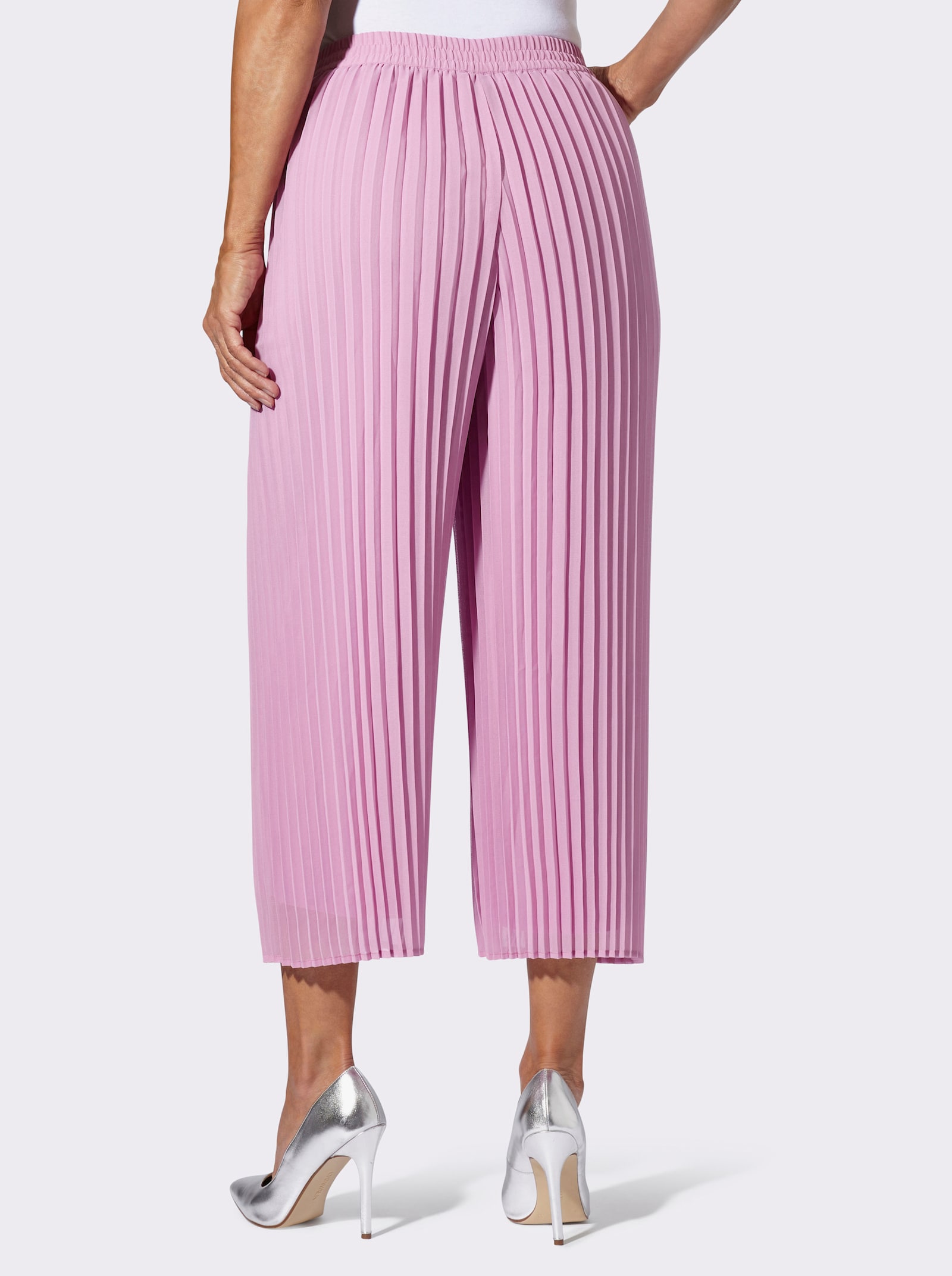 Marlene-broek van plissé - orchidee