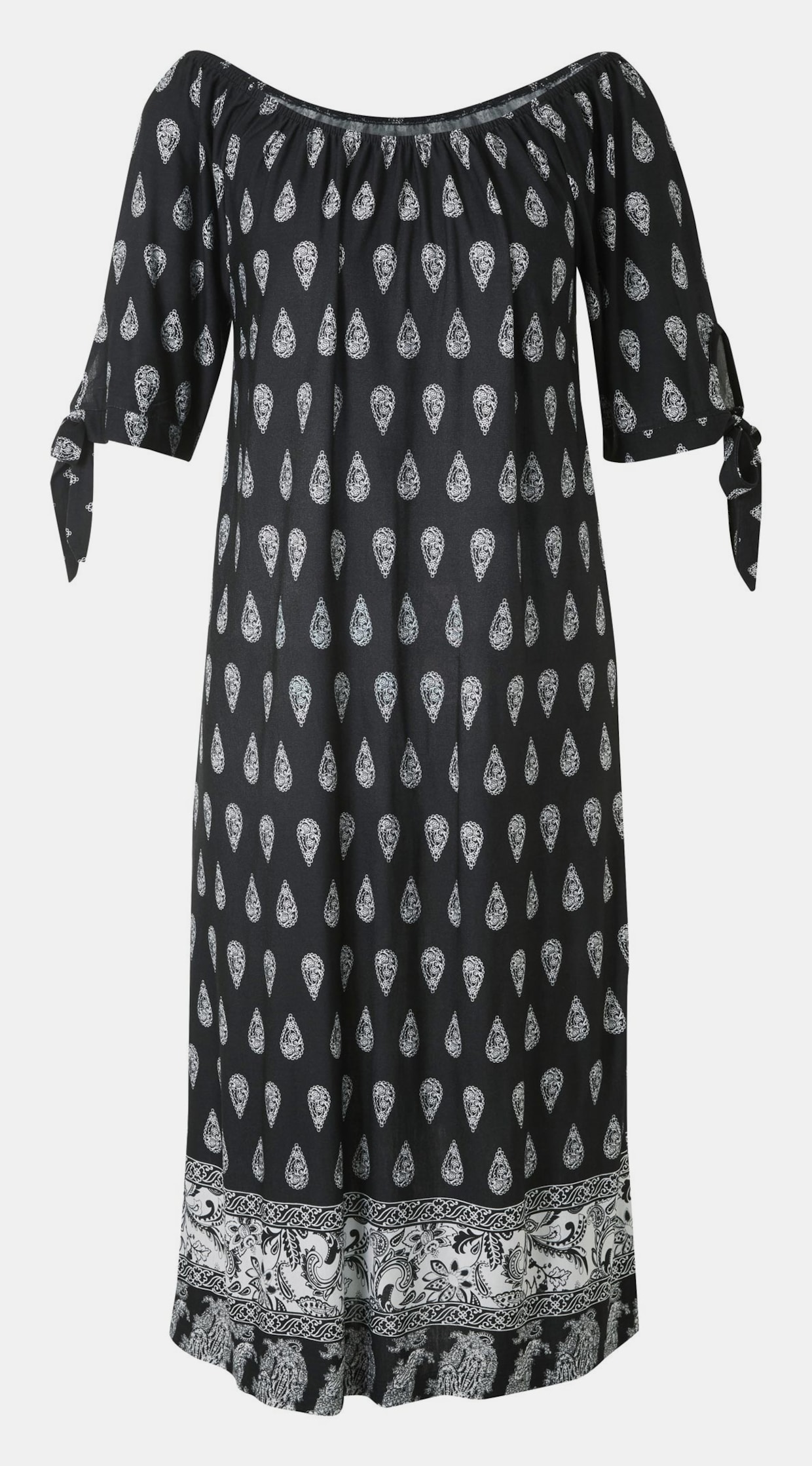 Linea Tesini Druck-Kleid - schwarz-weiß-bedruckt