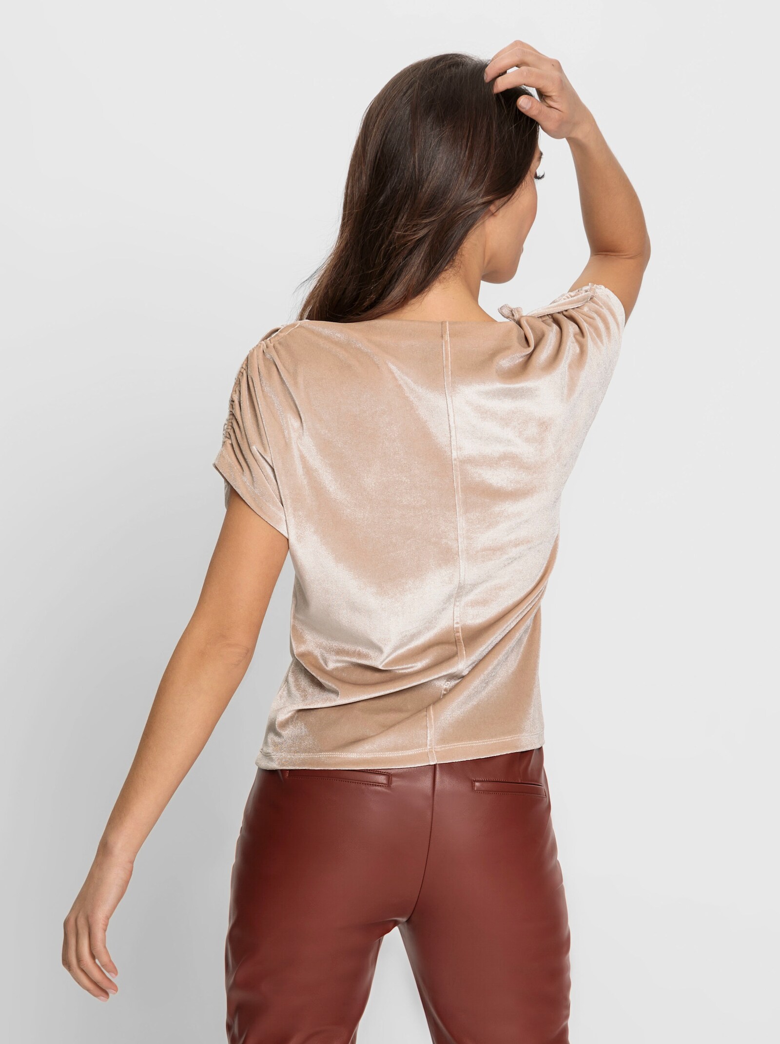 heine Shirt met korte mouwen en gerimpelde schouders - ivoorkleur