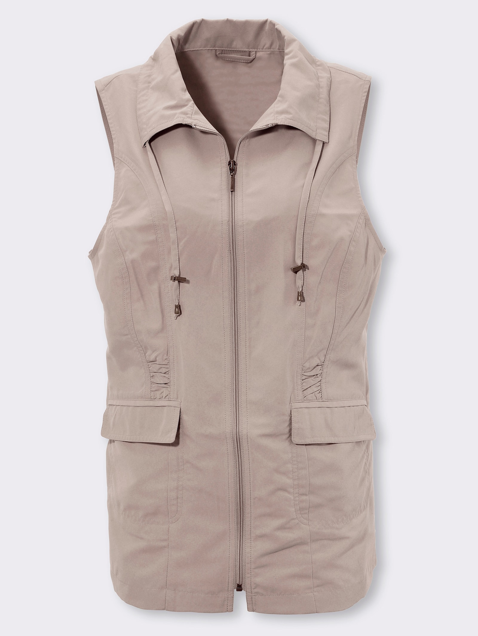 Dlhá vesta, mikrovlákna - béžová