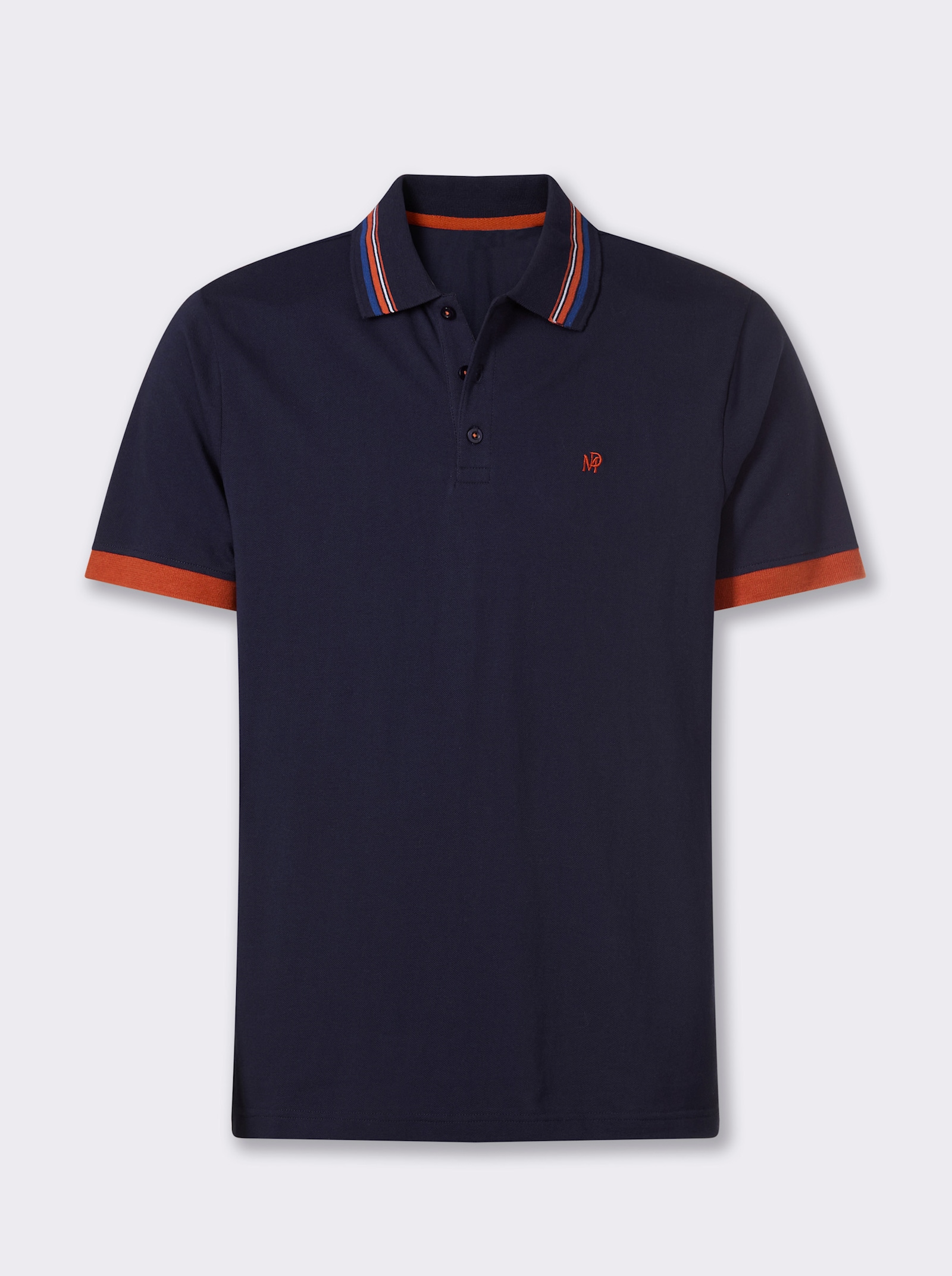 Marco Donati Kurzarmshirt aus Baumwoll-Pikee - marine