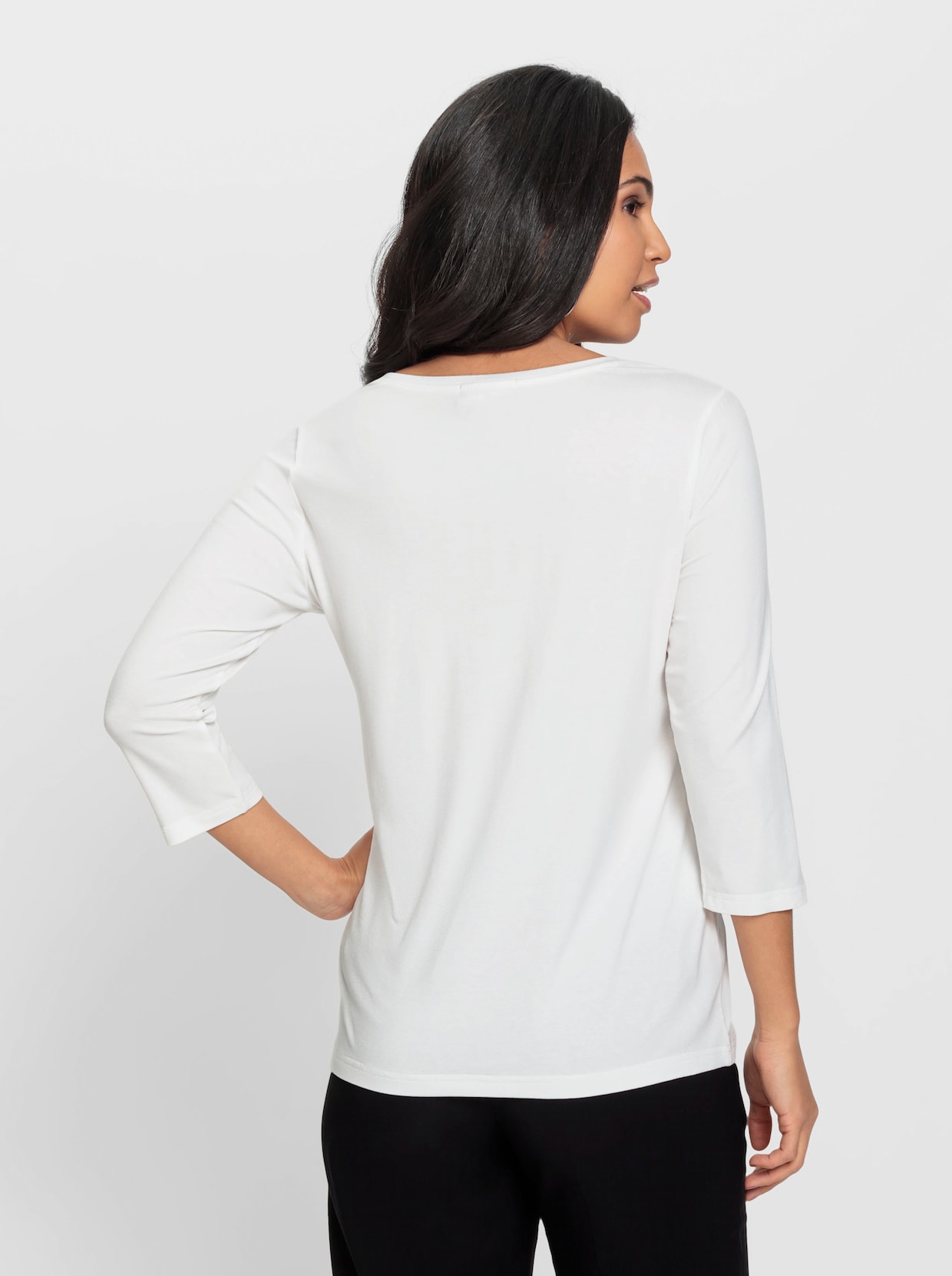 Shirt met 3/4-mouw - ecru geprint