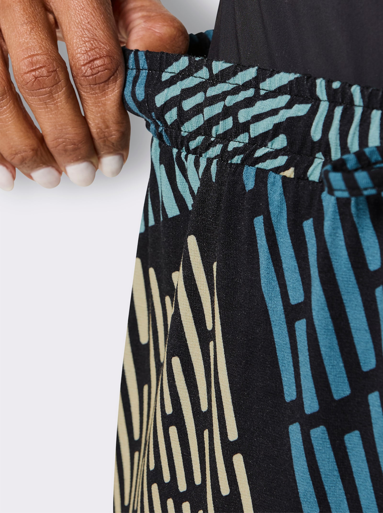 feel good Strandhose - weiß-schwarz-topas