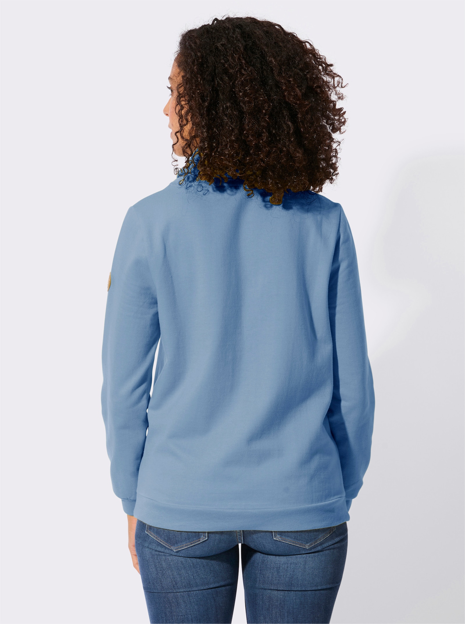 Sweatshirt mit weich angerauter Innenseite - himmelblau