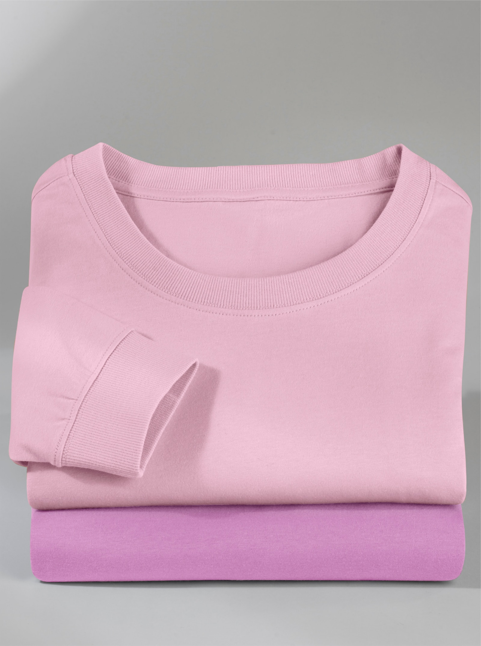 Rundhalsshirt in der 2-Stück-Packung - orchidee + rosé