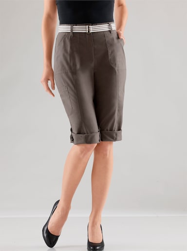 Caprihose inklusive Gürtel - schokobraun
