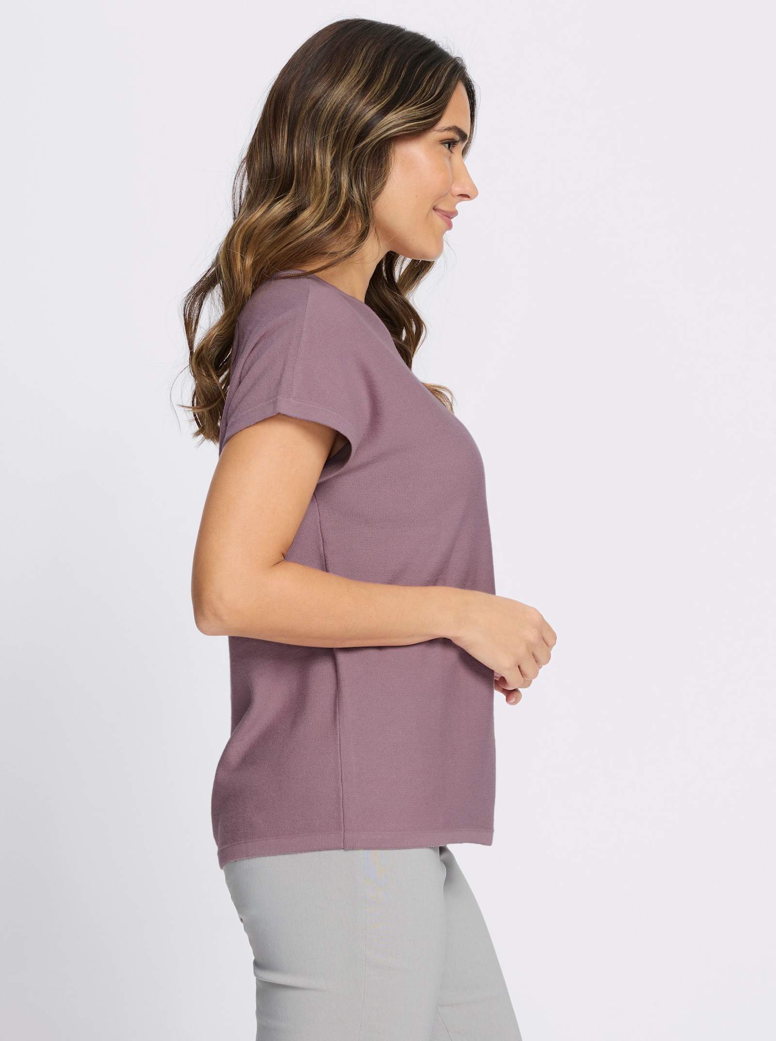 Pullunder in Linksstrick - mauve