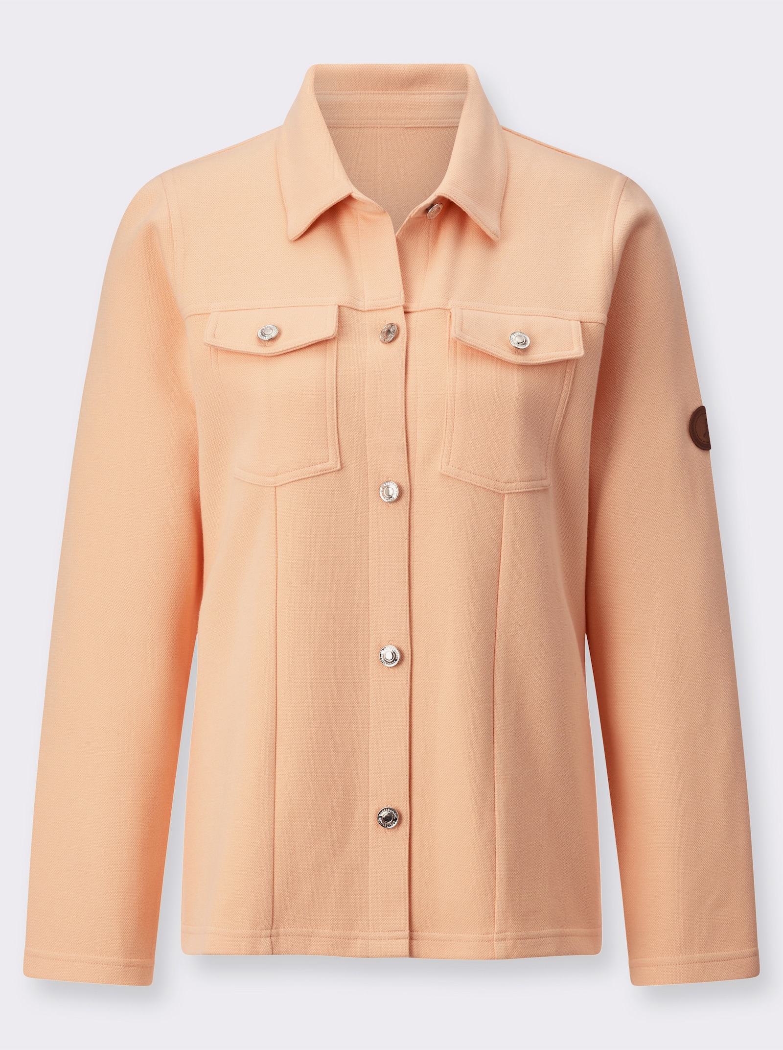 Shirtblazer mit aufgesetzten Brusttaschen - apricot