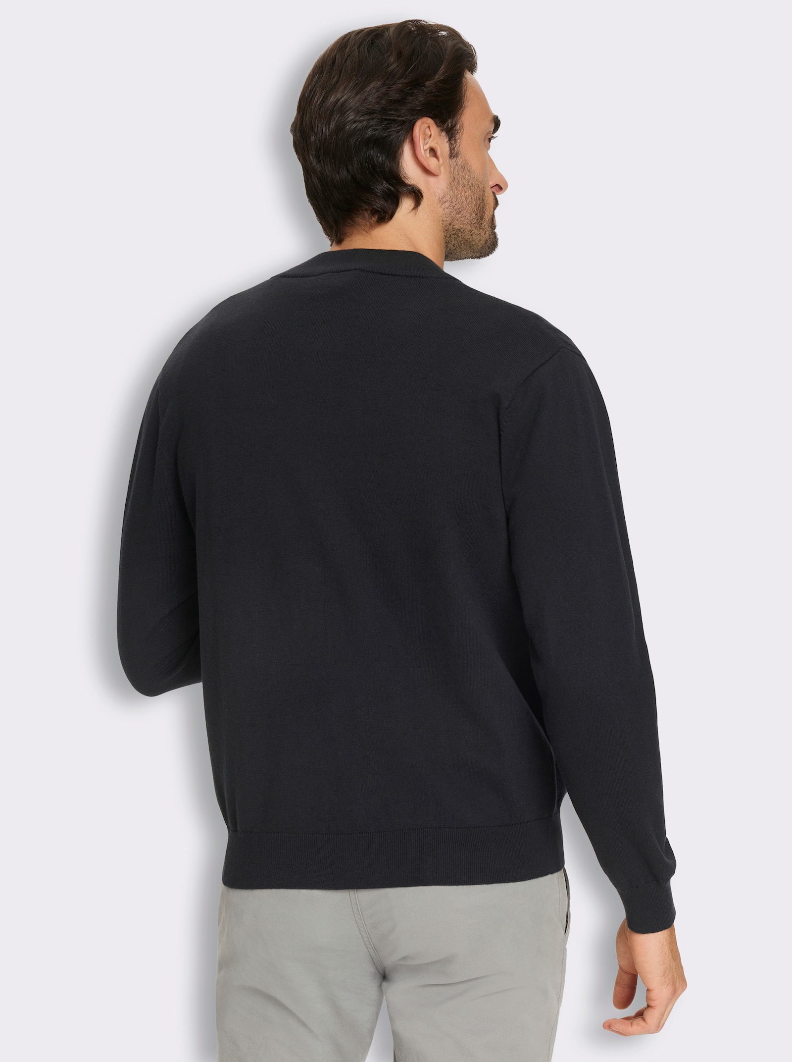 Marco Donati Strickjacke im Blouson-Stil, mit Baumwolle - schwarz
