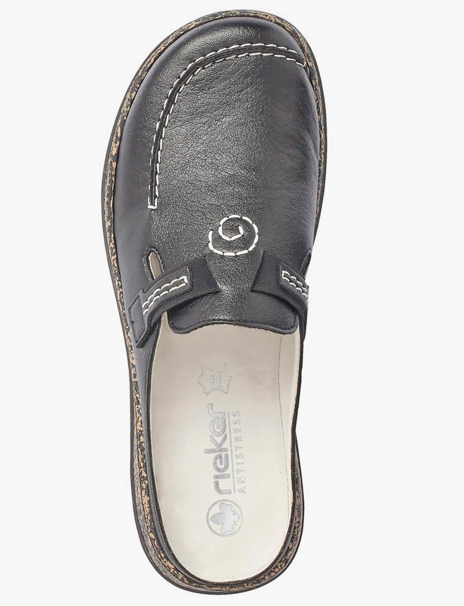 Rieker Clog in wijdte F - zwart