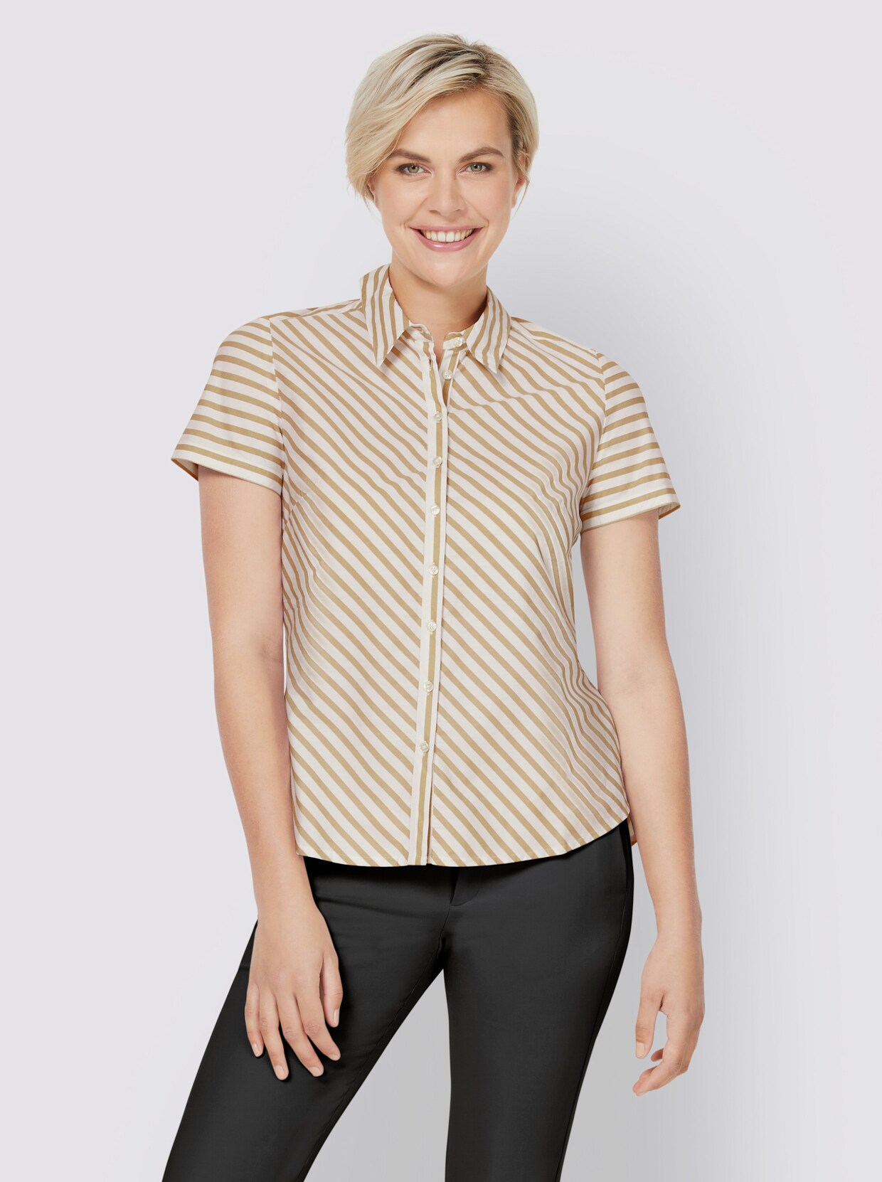 heine Bluse - beige-ecru-gestreift