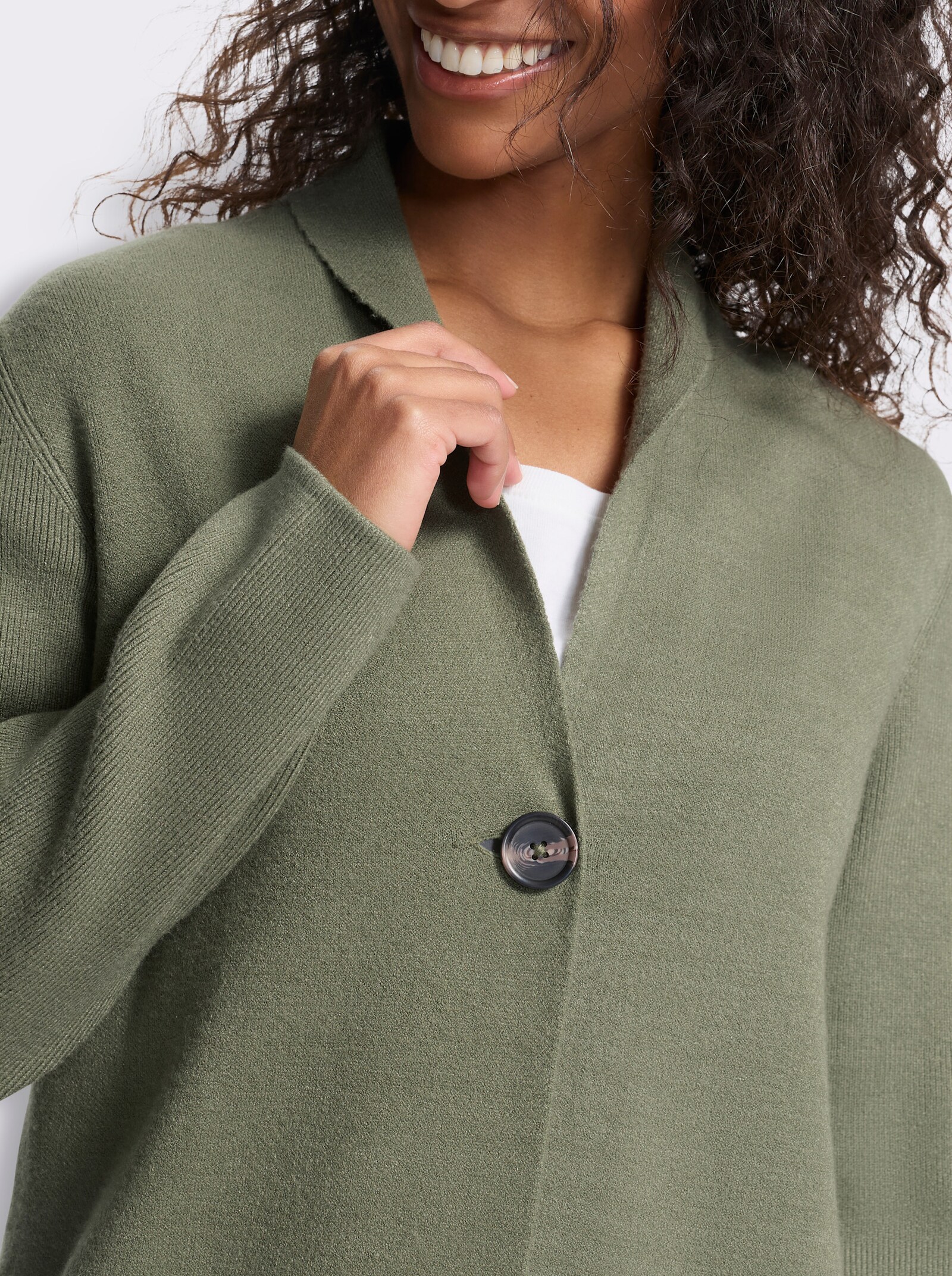 heine Strickjacke im Jacquard-Strick - khaki